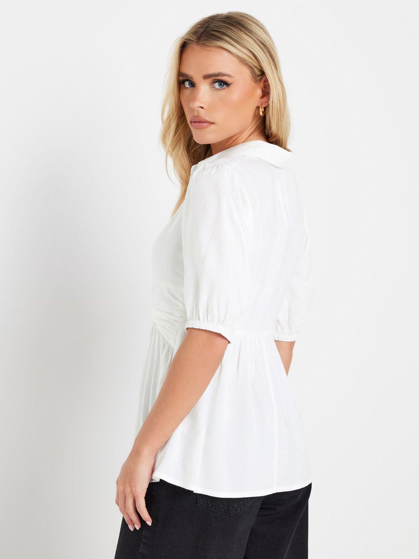 Lively Collar Top (white) main image 1