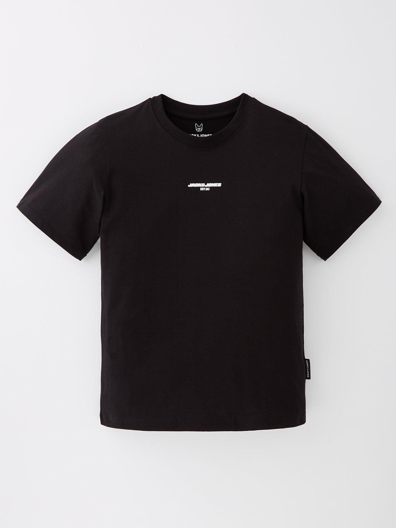 undefined Boys Back Print Short Sleeve T-Shirt - Black