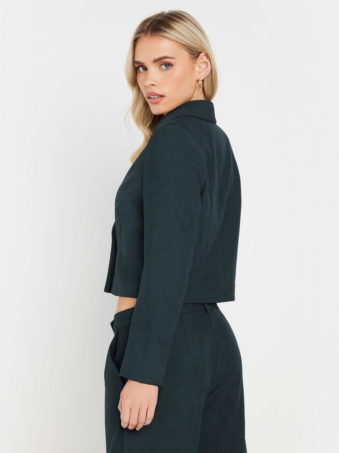 Image 2 of 4 of PixieGirl Petite Button Short Blazer - Blue
