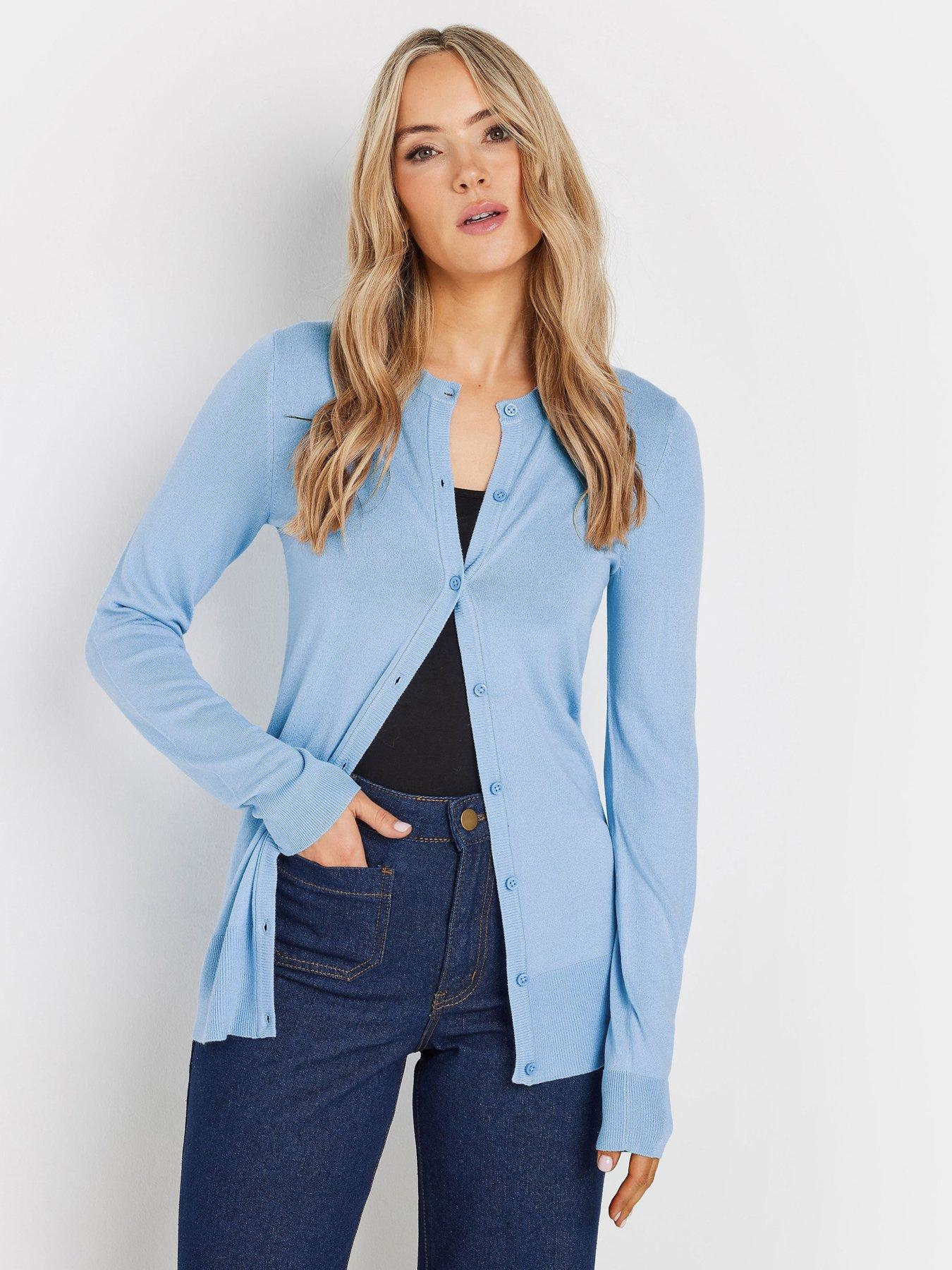undefined Sleeve Cardigan - Blue