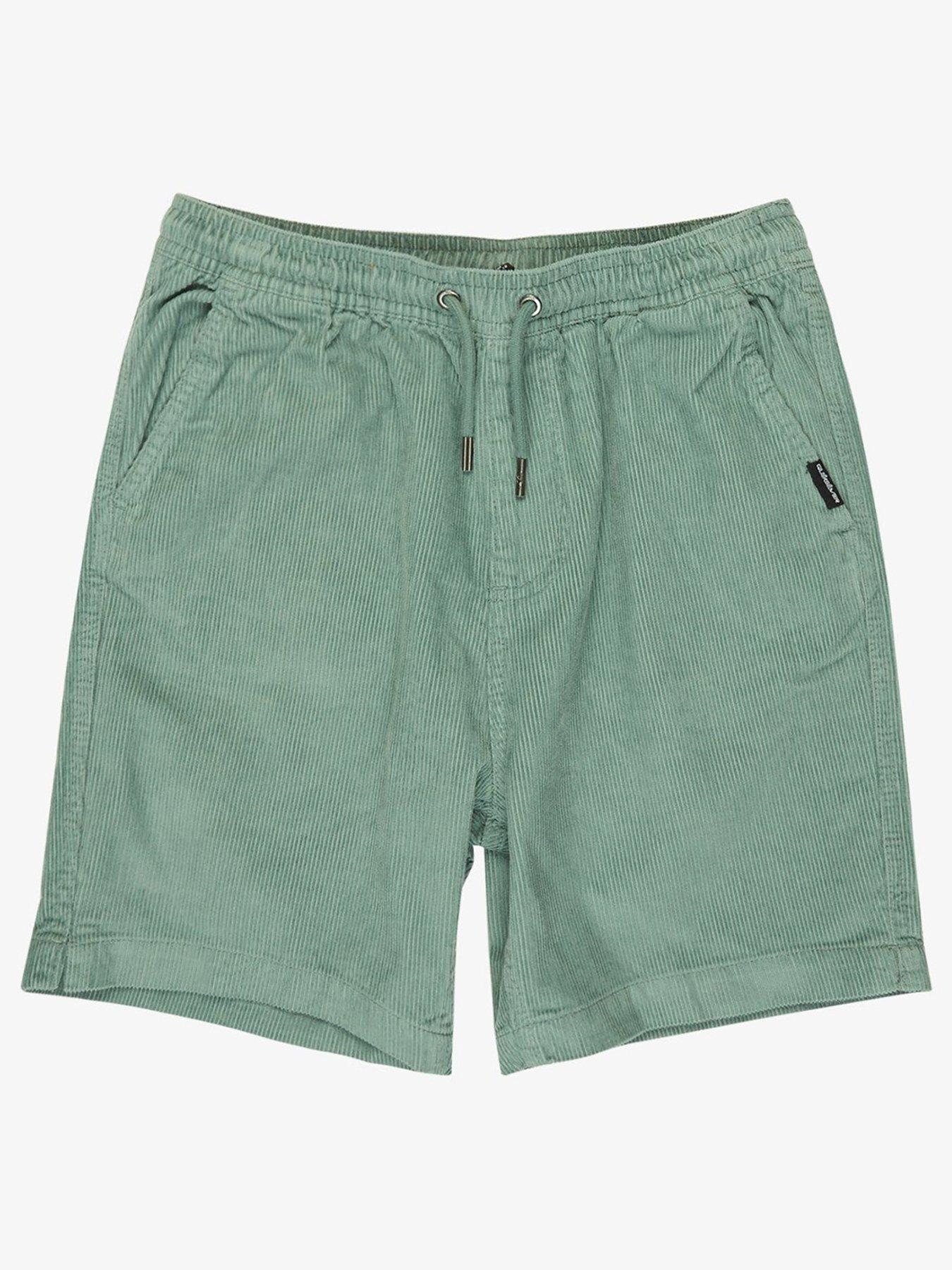 Quiksilver: Boys Taxer Cord Elastic Waist Shorts - Green