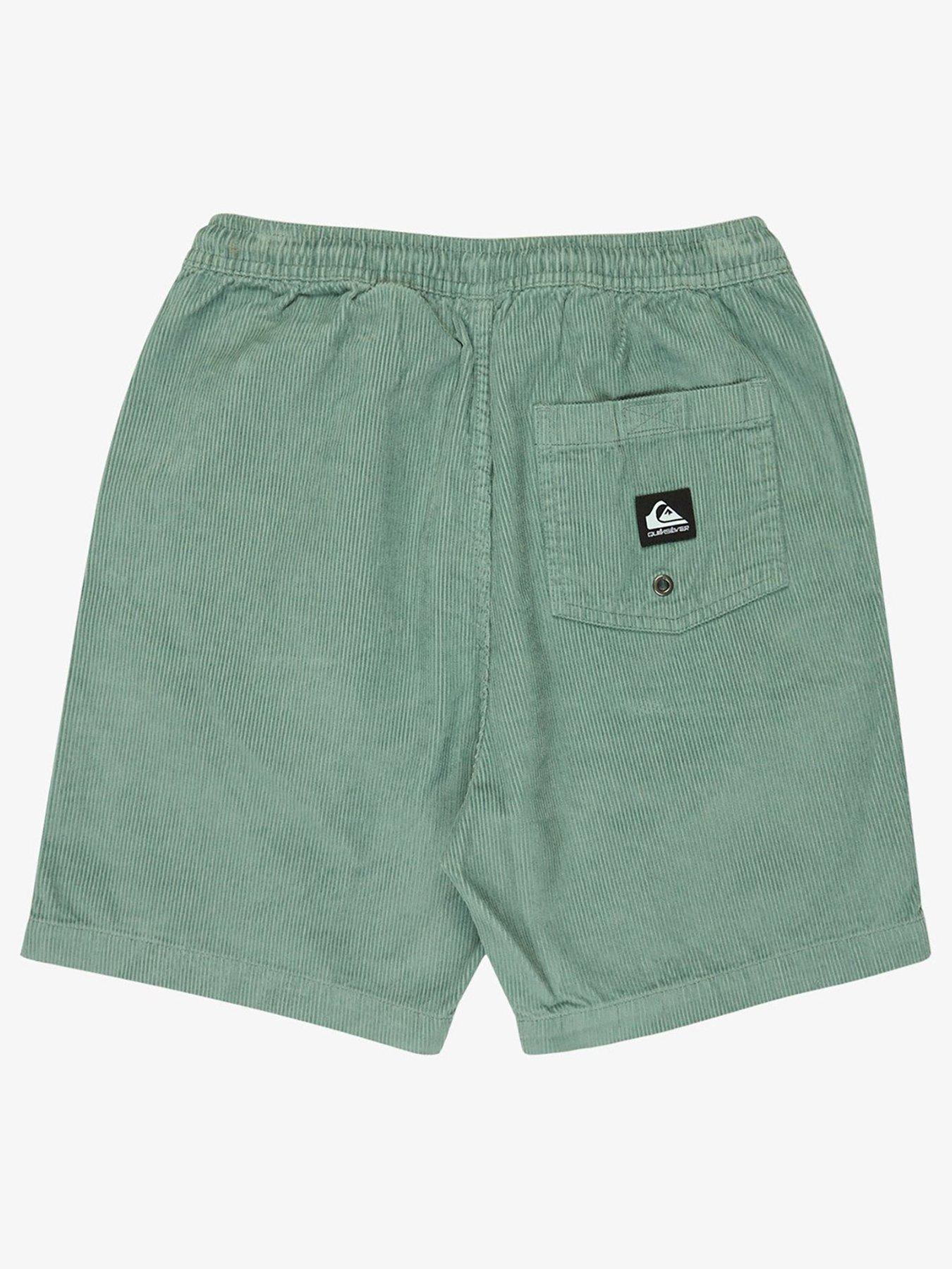 Image 2 of 3 of Quiksilver Boys Taxer Cord Elastic Waist Shorts - Green