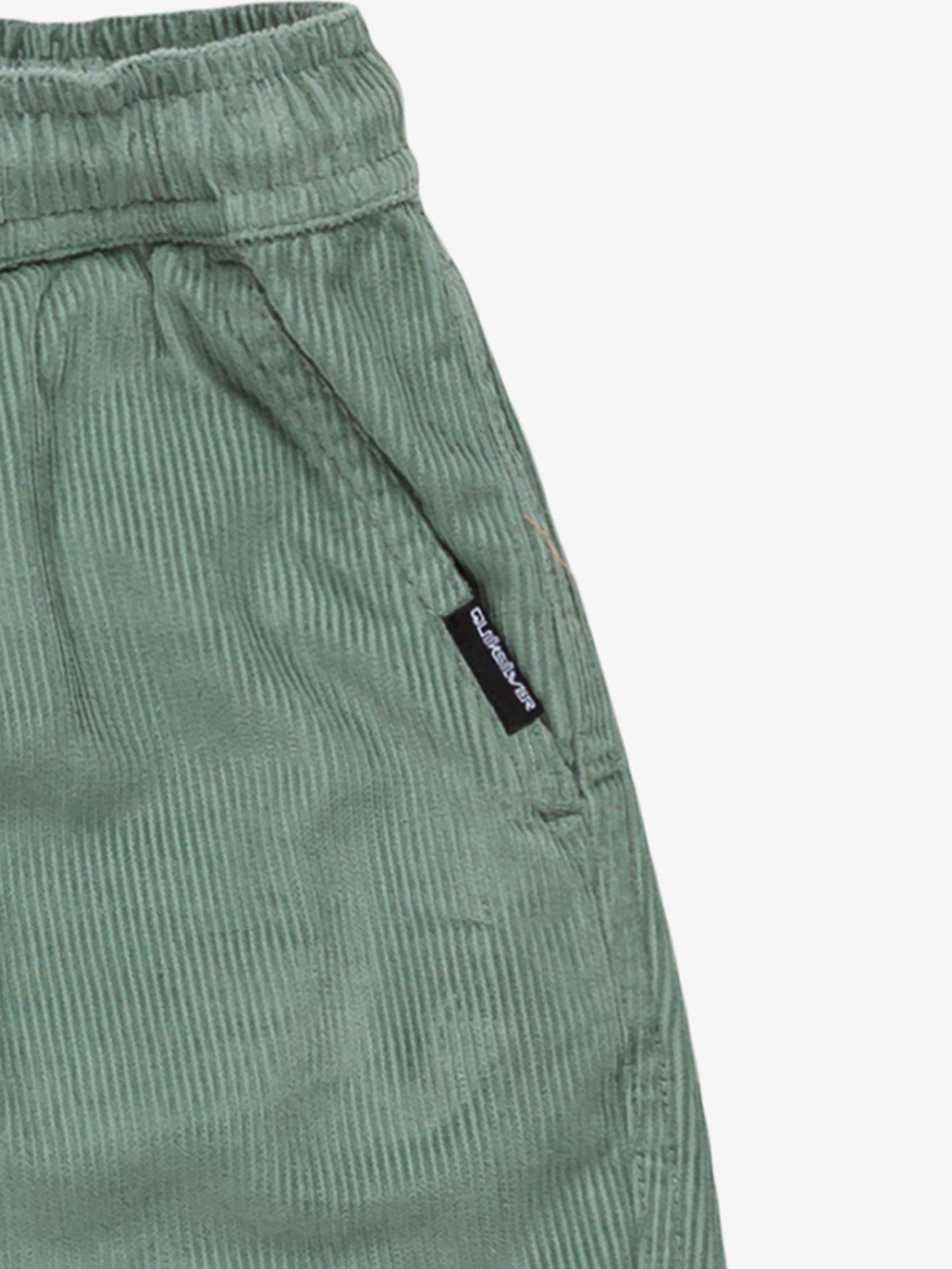 Image 3 of 3 of Quiksilver Boys Taxer Cord Elastic Waist Shorts - Green