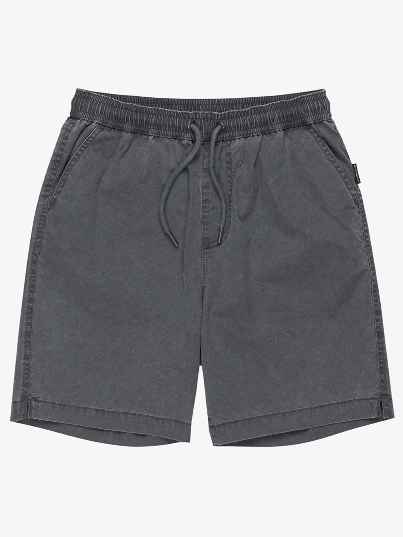 Quiksilver: Boys Taxer Fixed Waist Plain Front Shorts - Black