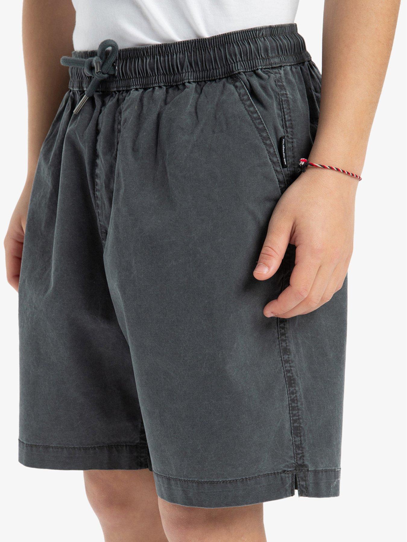 Image 3 of 4 of Quiksilver Boys Taxer Fixed Waist Plain Front Shorts - Black
