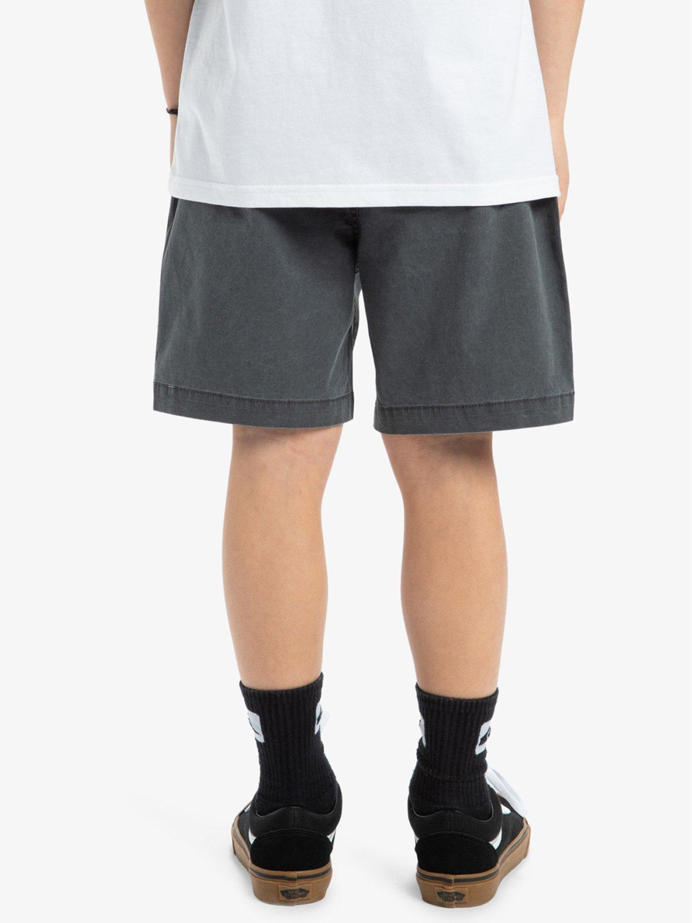 Image 4 of 4 of Quiksilver Boys Taxer Fixed Waist Plain Front Shorts - Black
