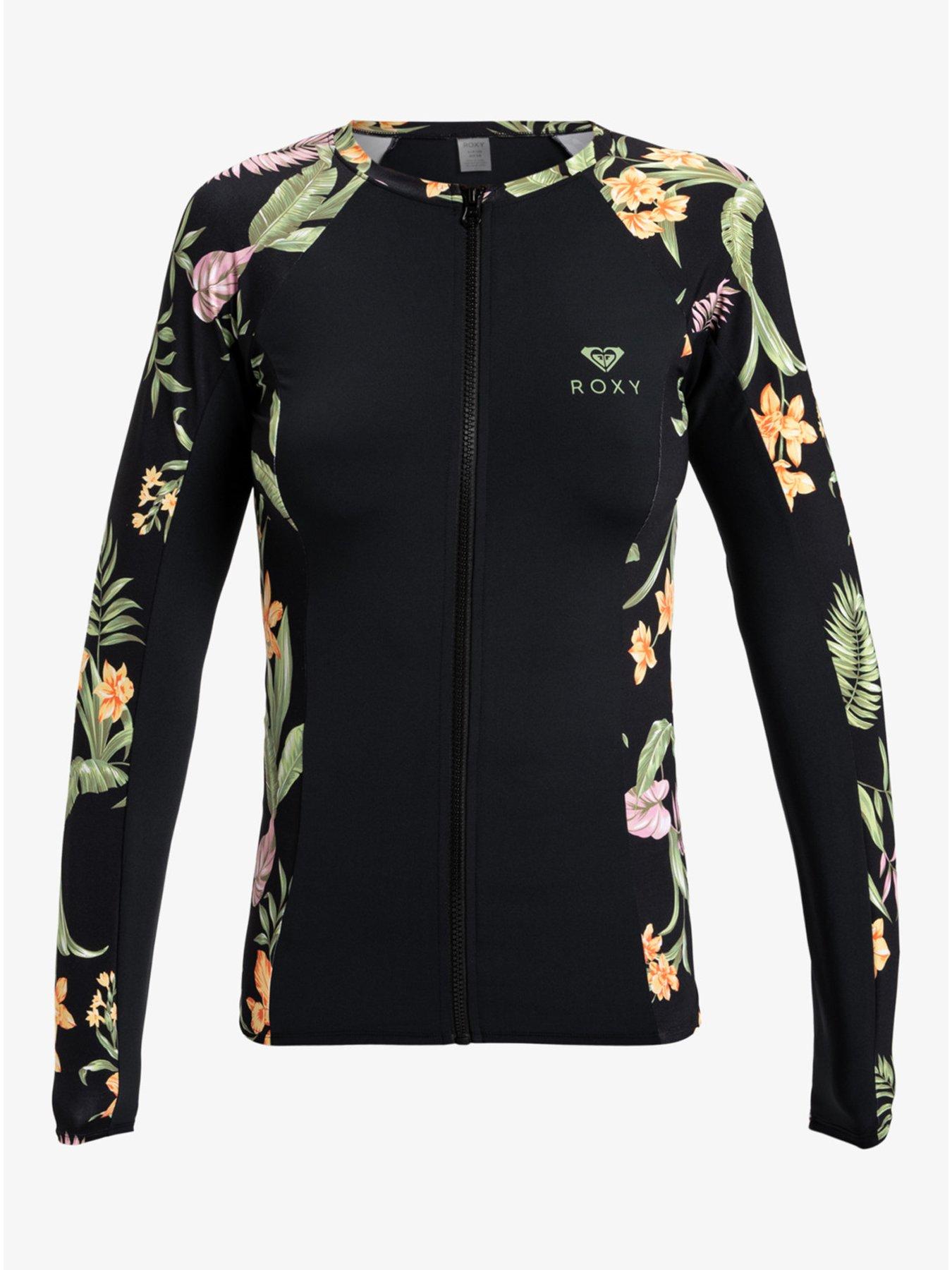 Roxy Womens Long Sleeve Zip Lycra Rashguard - Black | Very