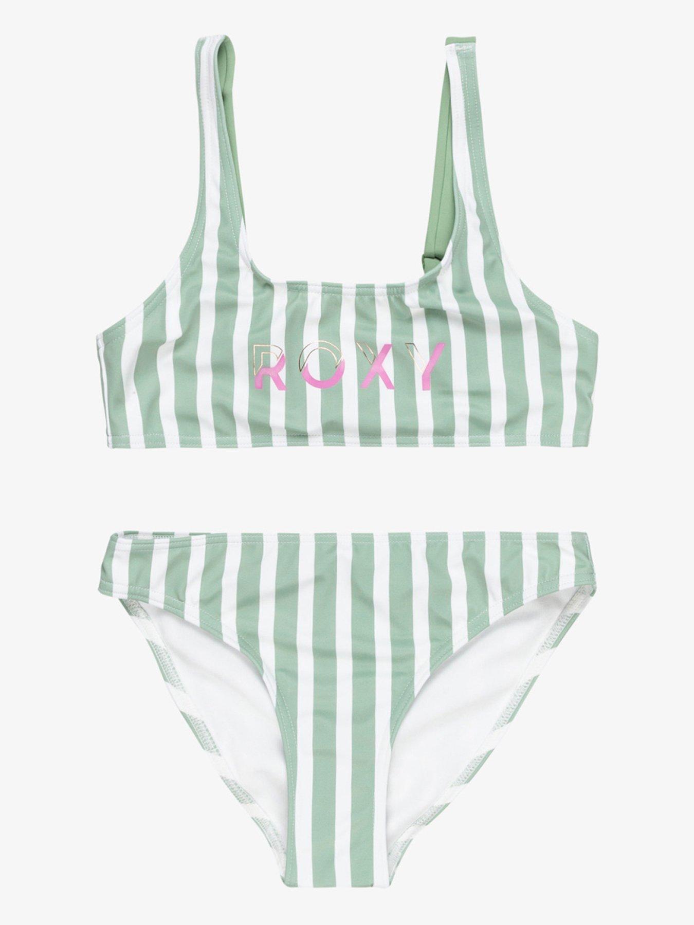 Roxy Girls Bico Active Roxy Girl Bralette Halter Bra/Pant Swimsuit - Green
