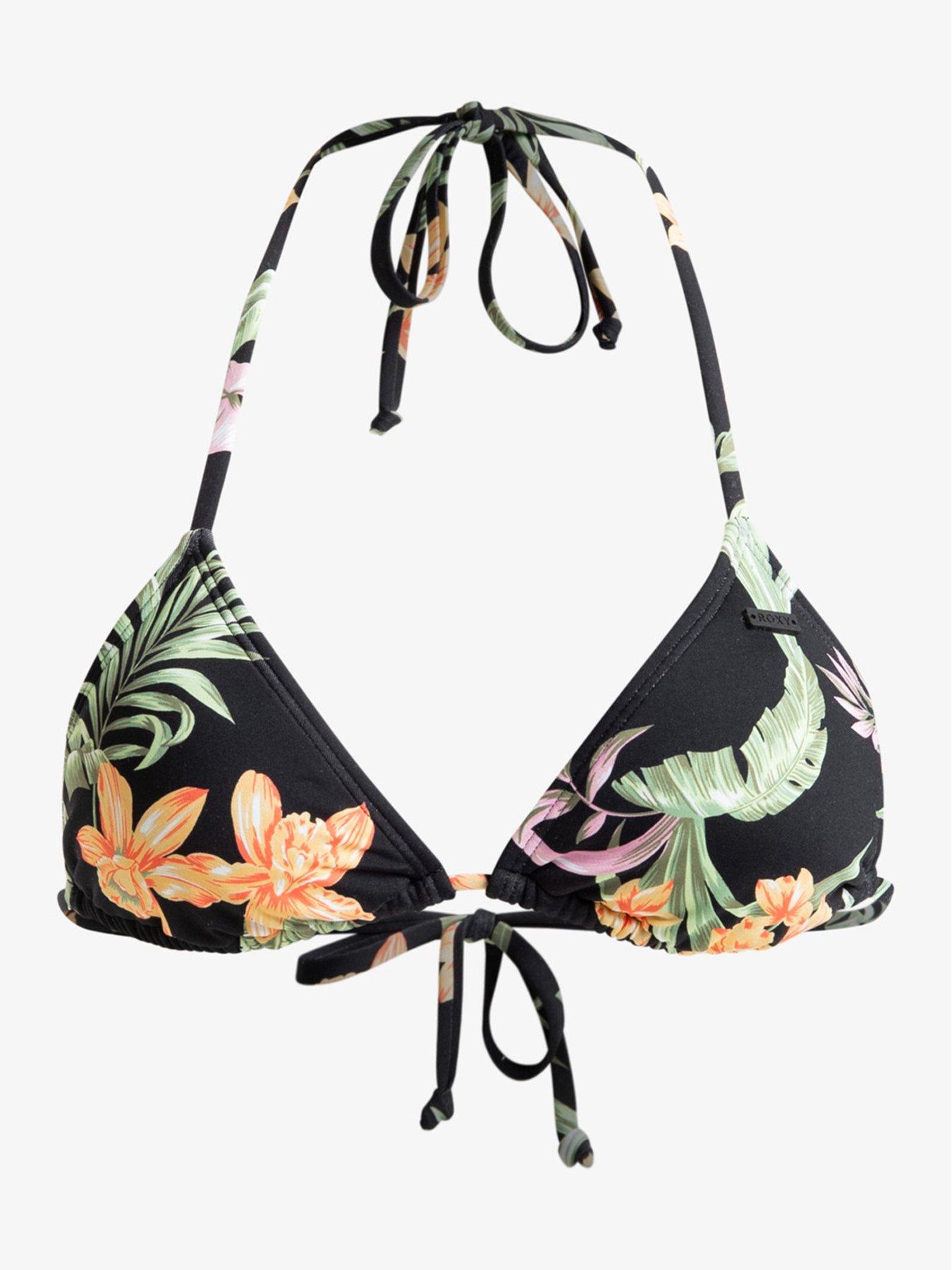 Roxy Womens Beach Classics Tiki Triangle Separate Top Swimsuit - Black ...