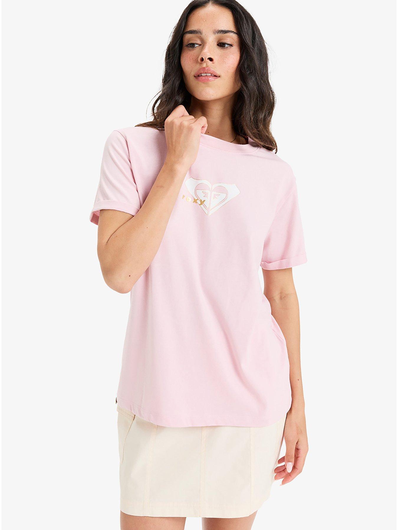 Roxy Womens Oceanregular Corpo Short Sleeve Top - Pink