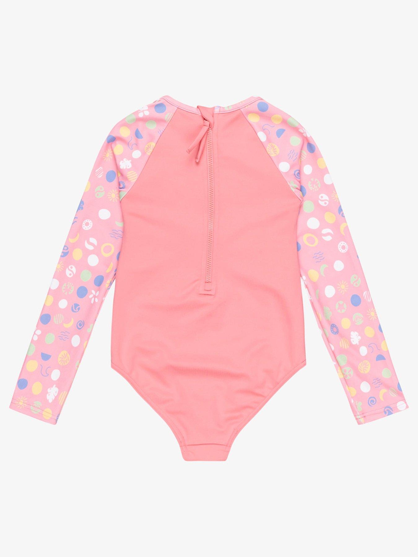 Roxy Girls Dot All-In-One Rashguard Swimsuit - Pink | Very