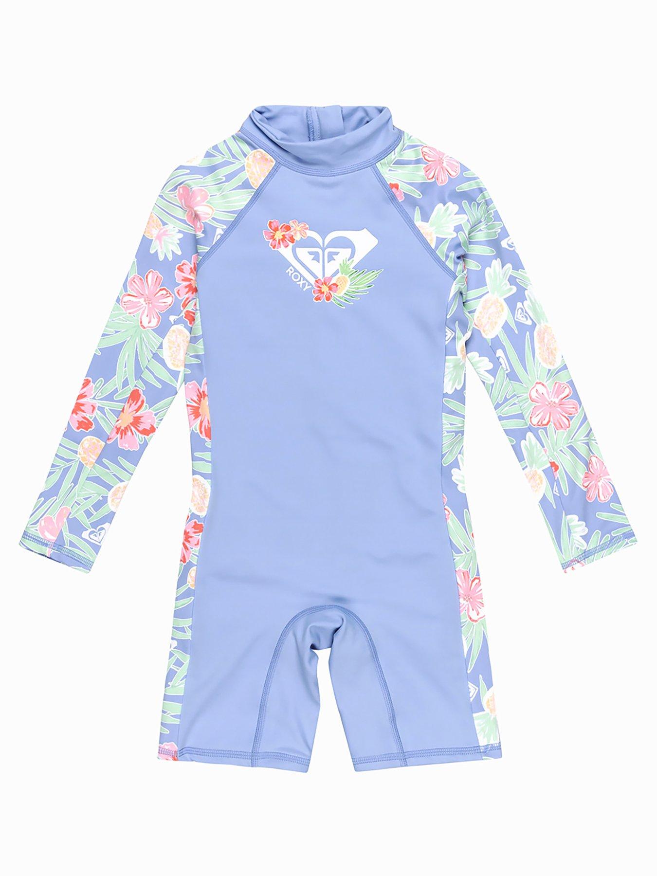 Roxy Girls Tropical Story Springsuit Rashguard - Purple