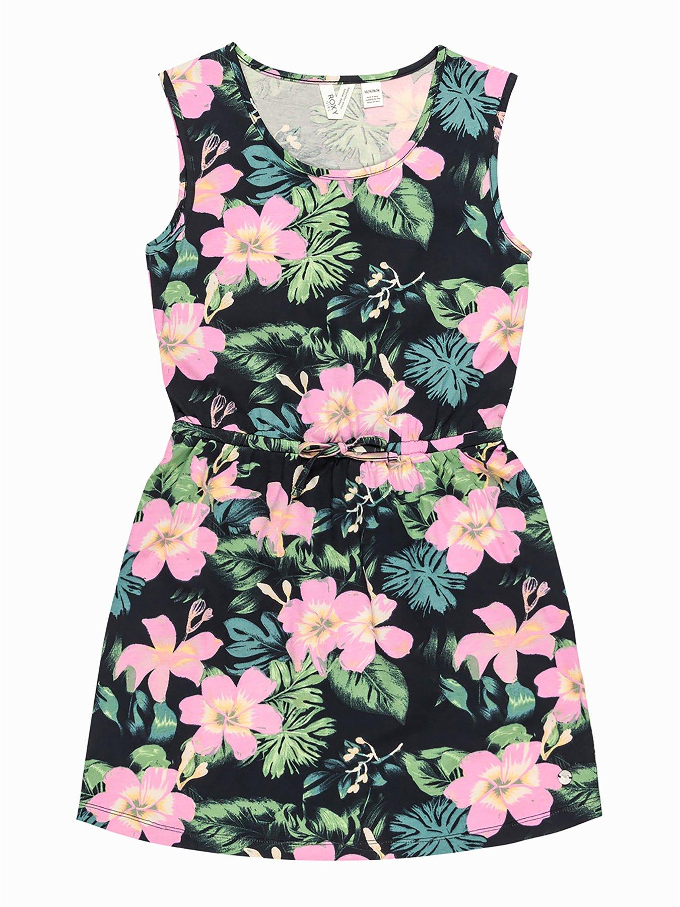 Roxy Girls Surfs Up Rg Printed Sleeveless Dress - Black