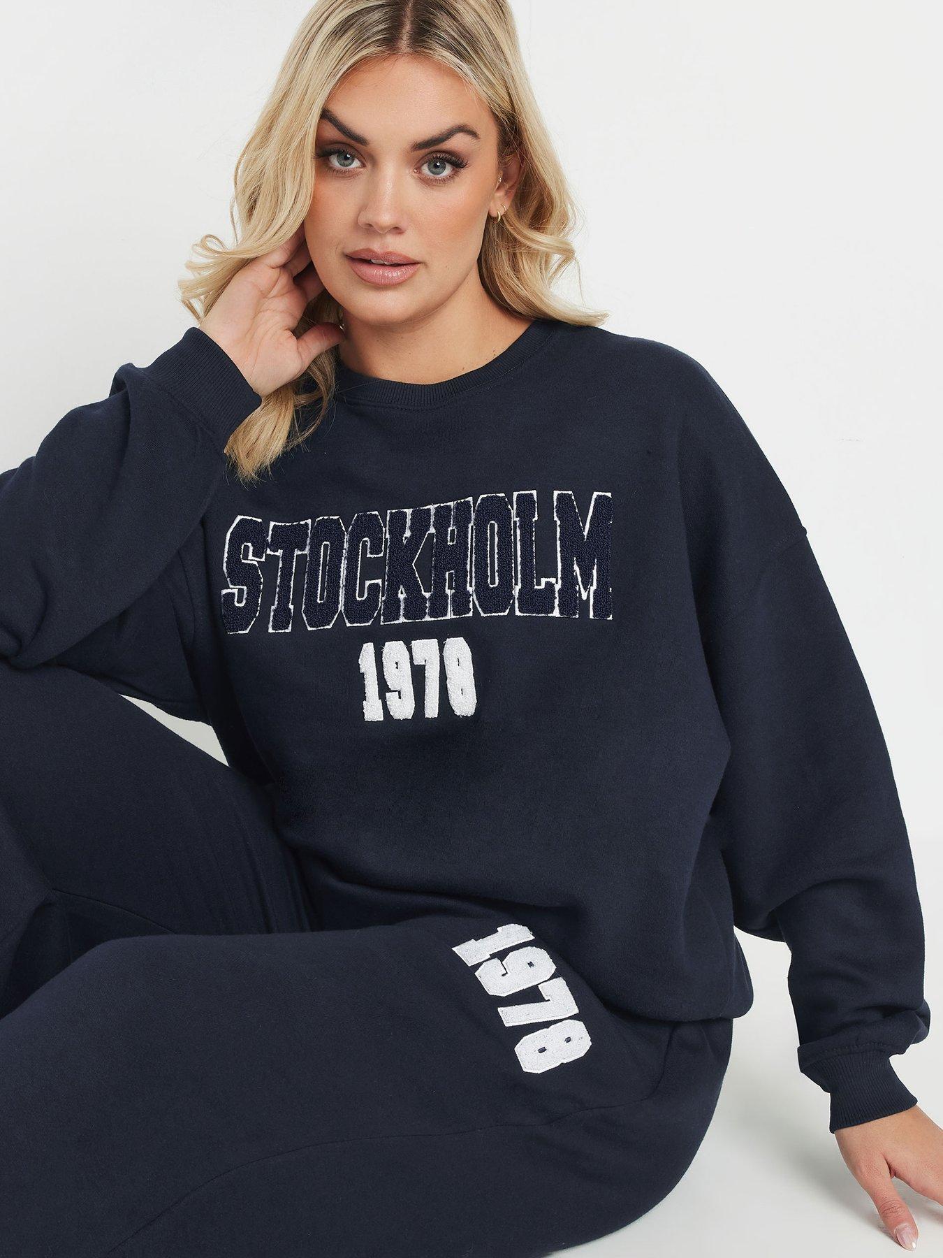 Yours Curve Stockholm Sweatshirt - Blue