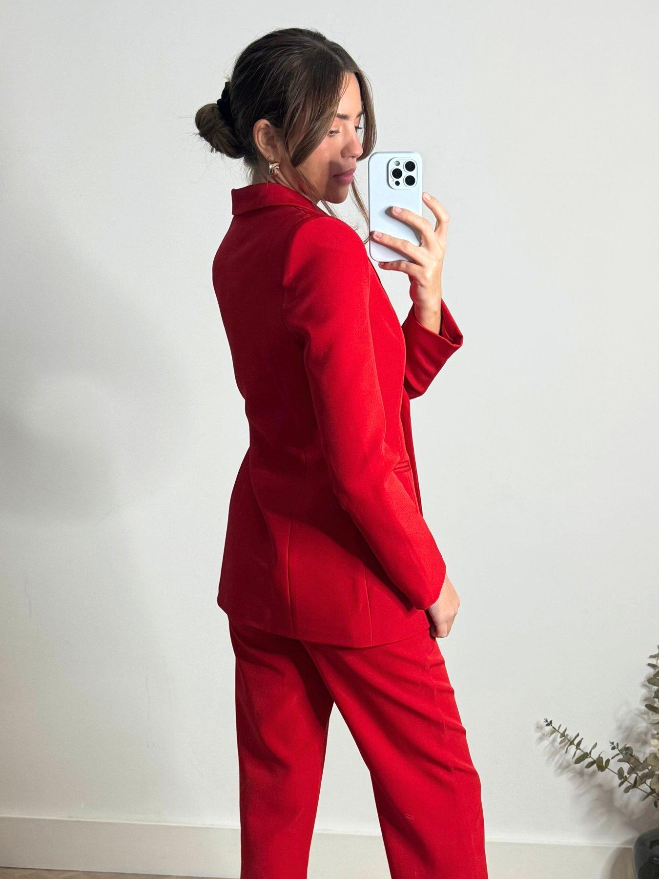 Image 2 of 3 of Style Cheat Double Breasted Blazer - Red