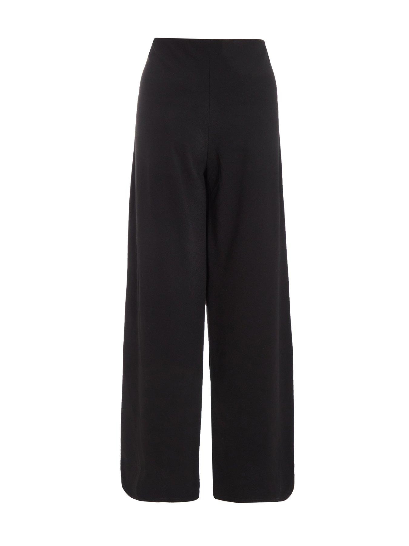 Quiz black wide leg trousers hotsell