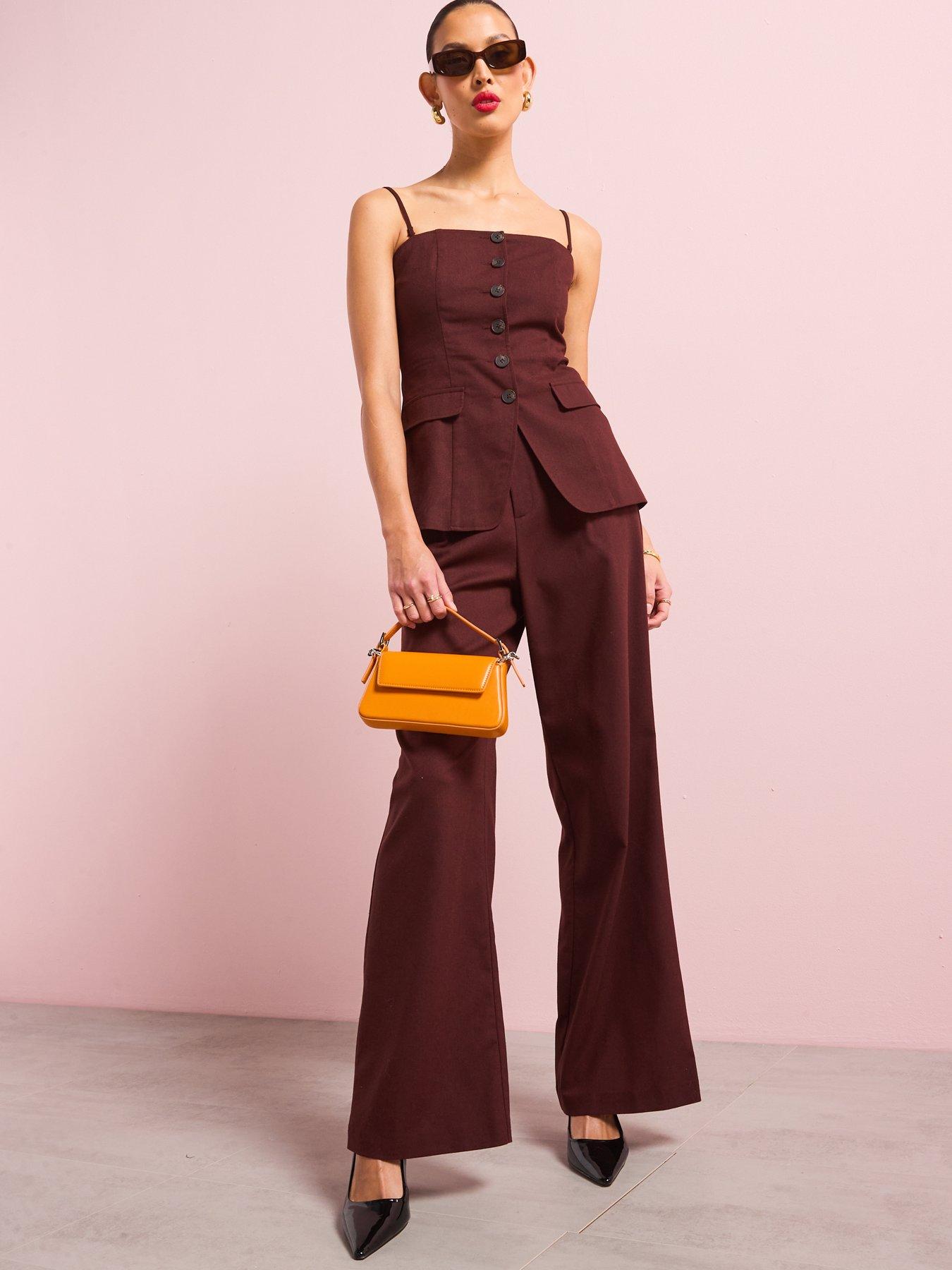 Image 6 of 6 of Style Cheat Linen Strapless Waistcoat - Chocolate