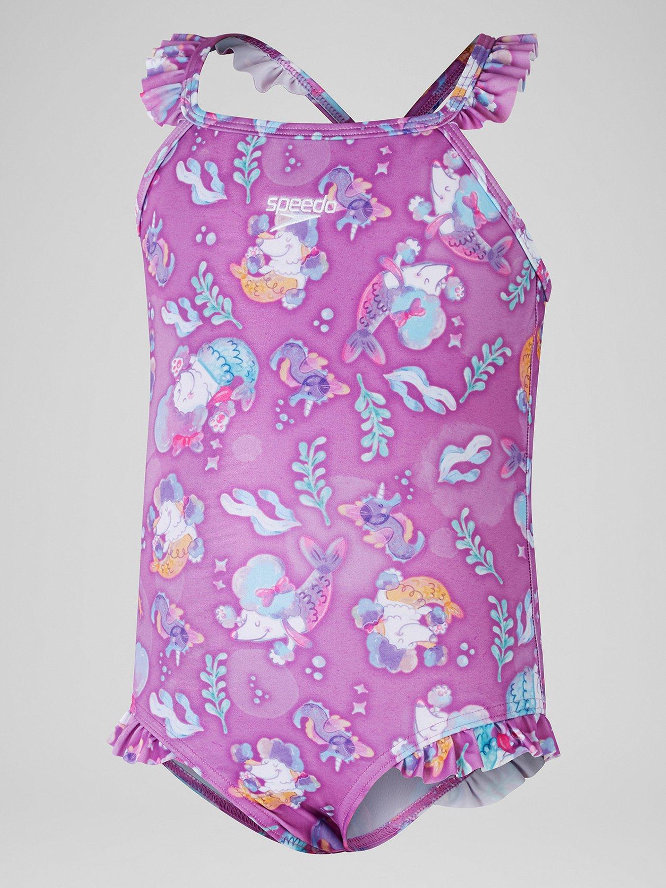Speedo Girl's Frill 1 Piece - Pink