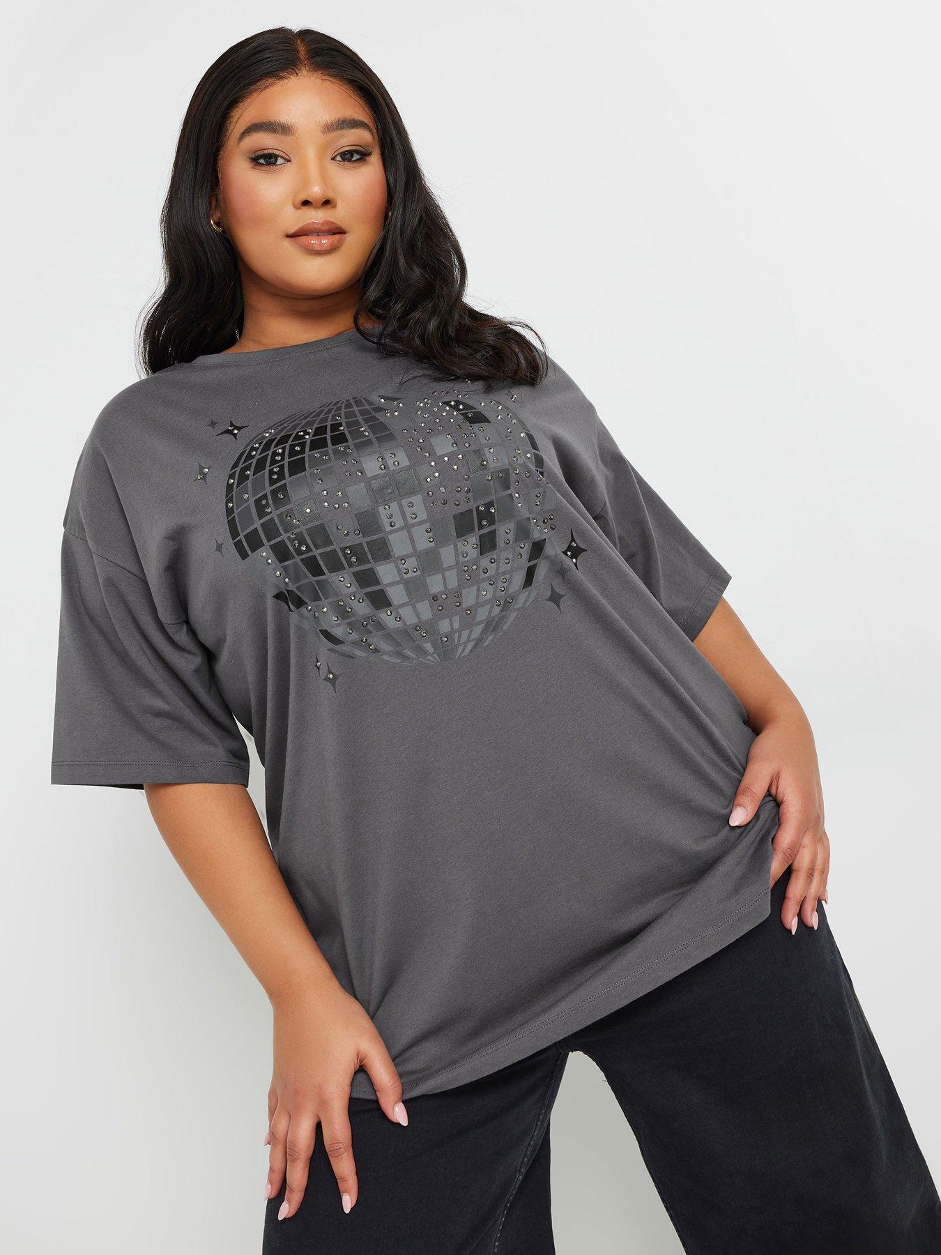undefined Curve Disco Ball Placement Print T-shirt