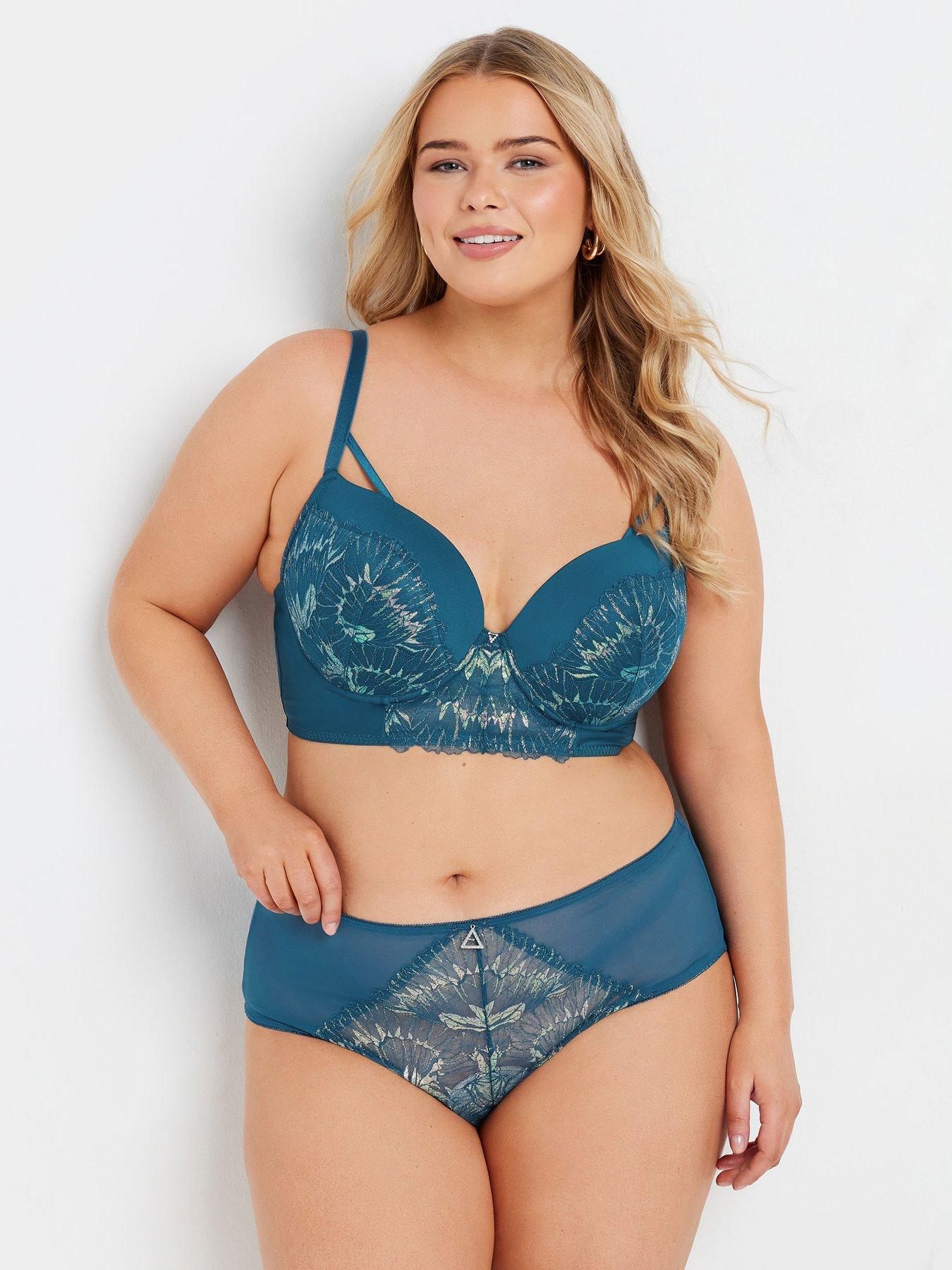 undefined Curve Lauren Iridescent Long Line Bra - Green