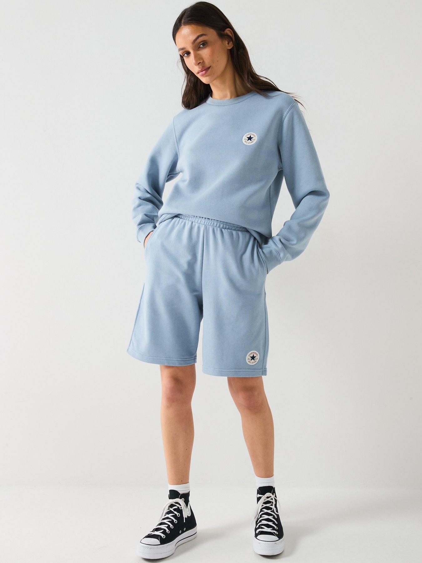 Converse Womens Standard Fit Core Chuck Patch Shorts Grey Very