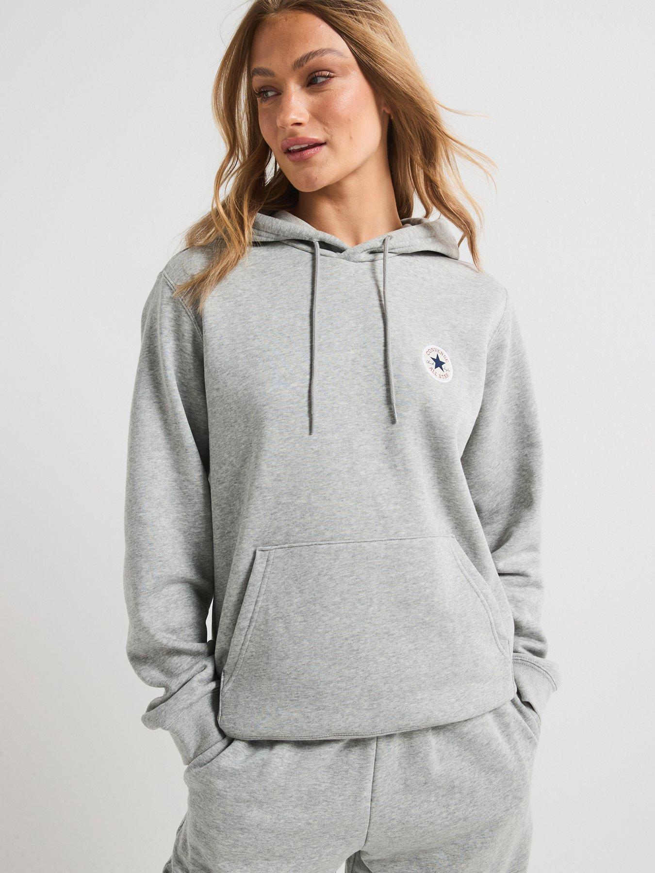 undefined Womens Standard Fit Core Chuck Patch Hoodie - Grey