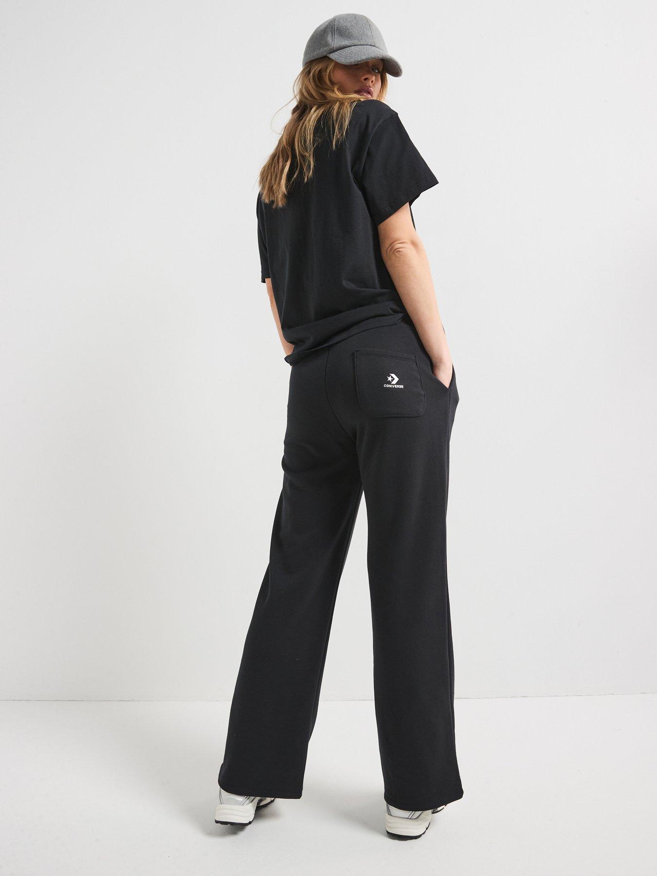 undefined Womens Star Chevron Open Hem Pant - Black
