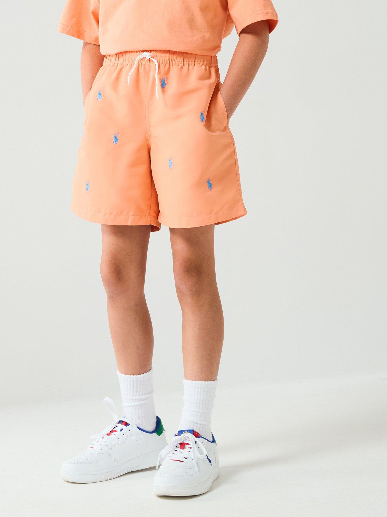 undefined Boys Traveller All Over Pony Swim Shorts - Orange