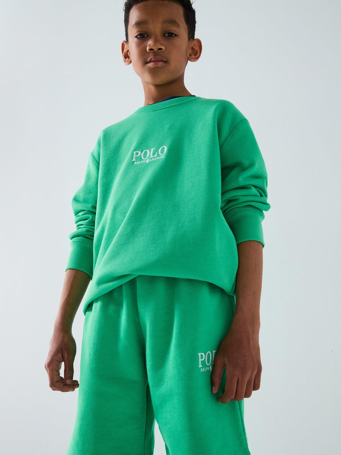 undefined Boys Polo Logo Sweatshirt - Green