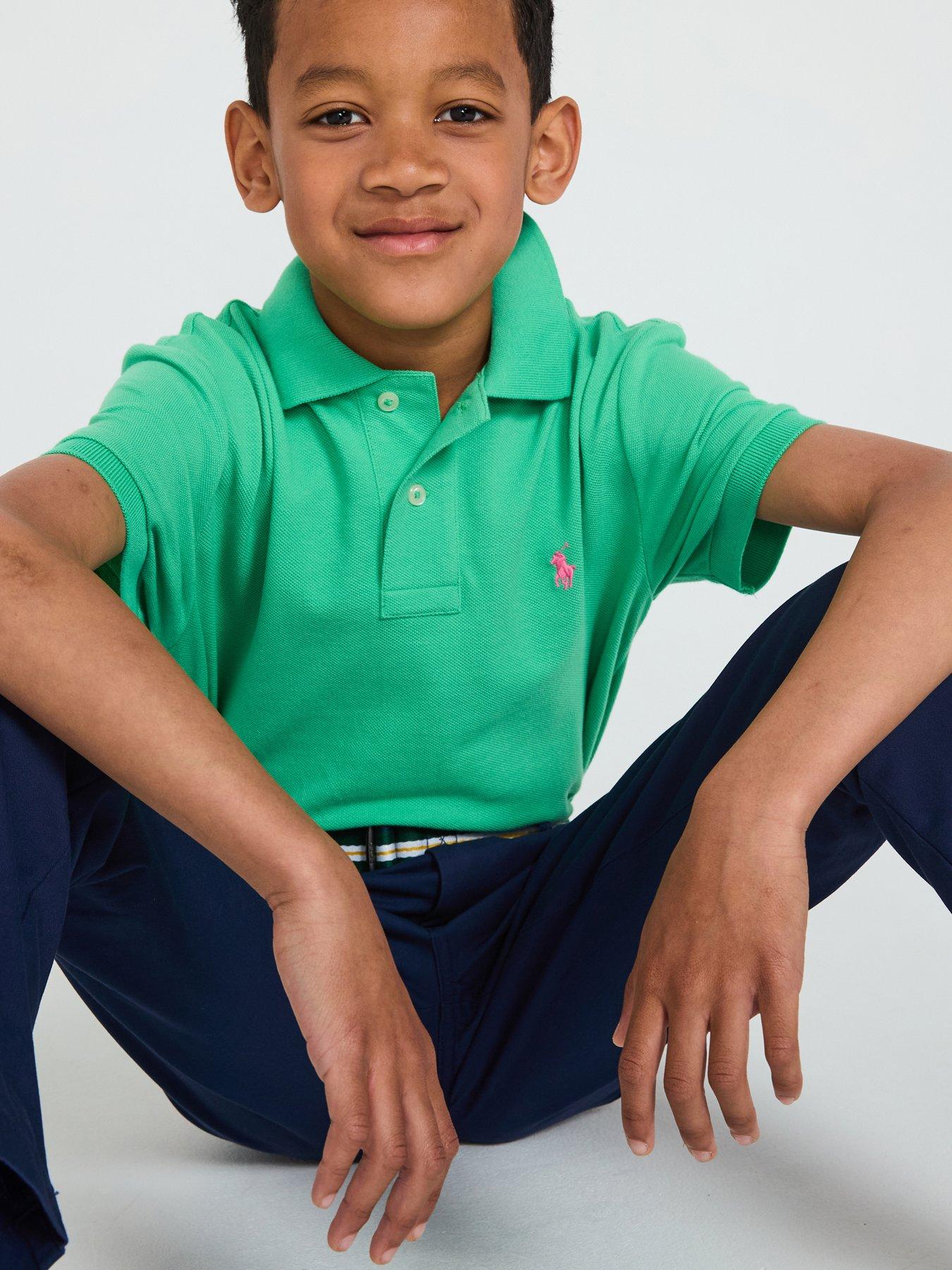 undefined Boys Slim Short Sleeve Polo Shirt - Green