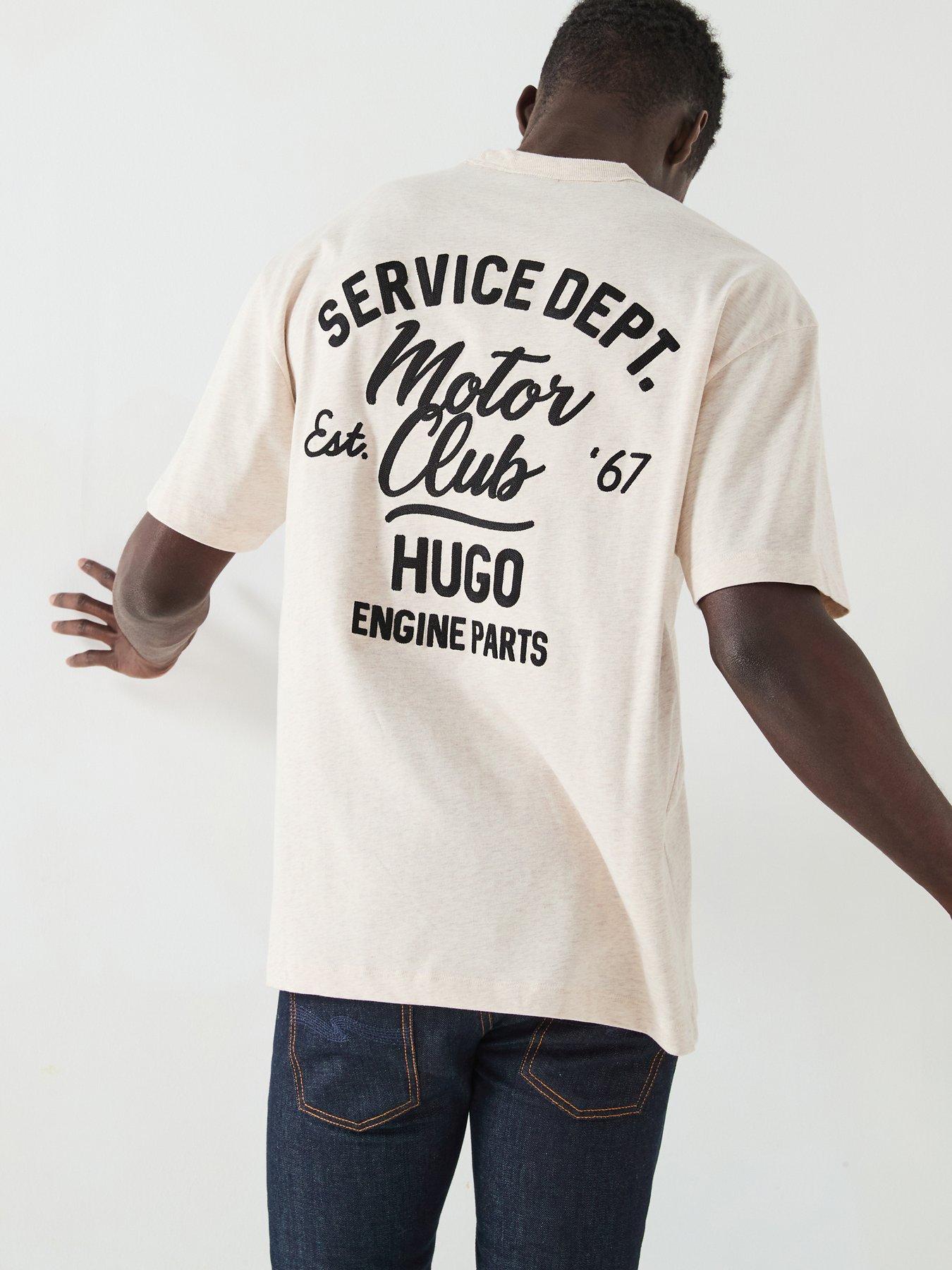 undefined Blue Nampie Motor Club Back Graphic Loose Fit T-Shirt-White - Open White