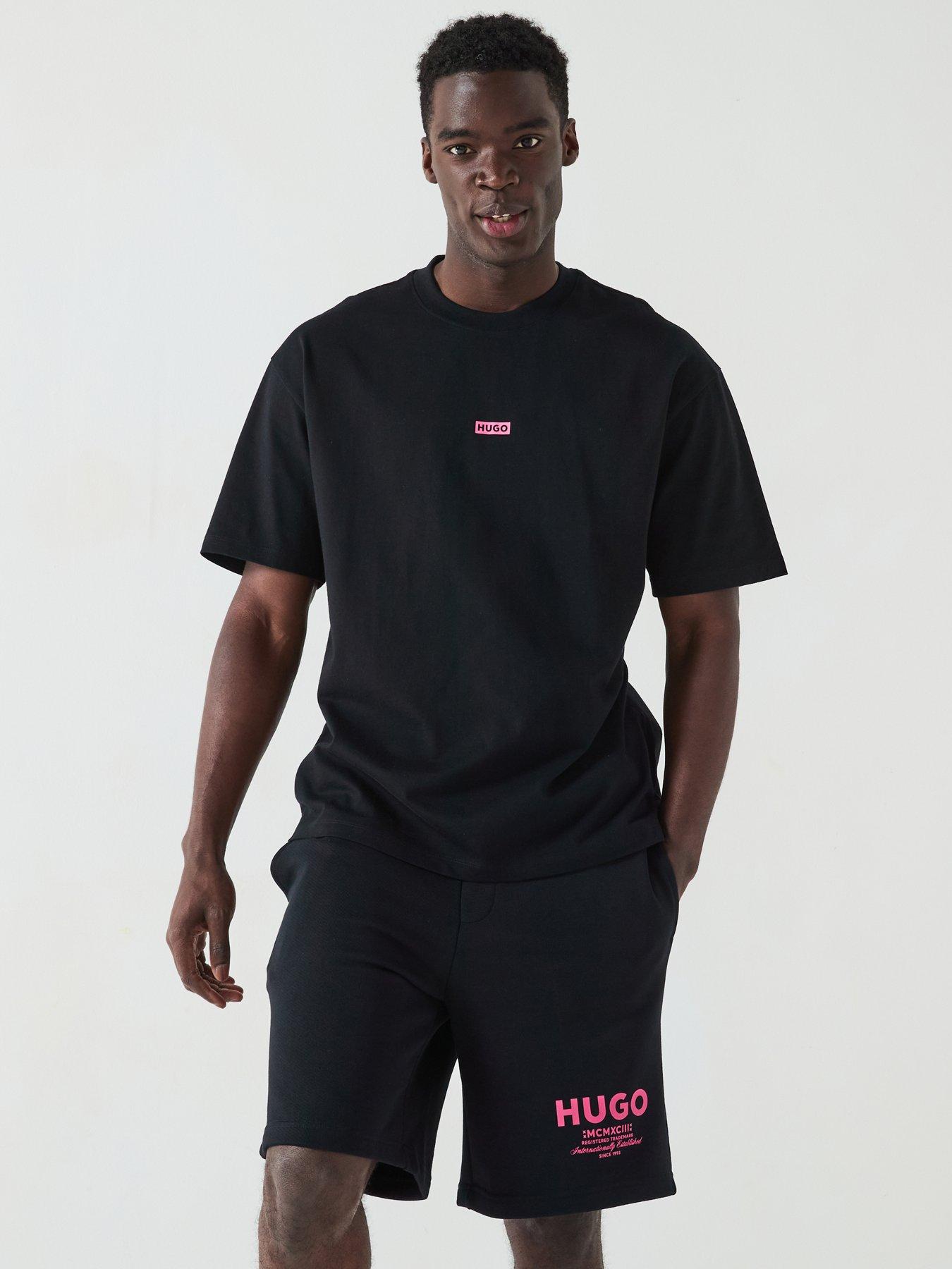 Image 2 of 6 of HUGO Blue Nalono Oversized International Logo T-Shirt - Black