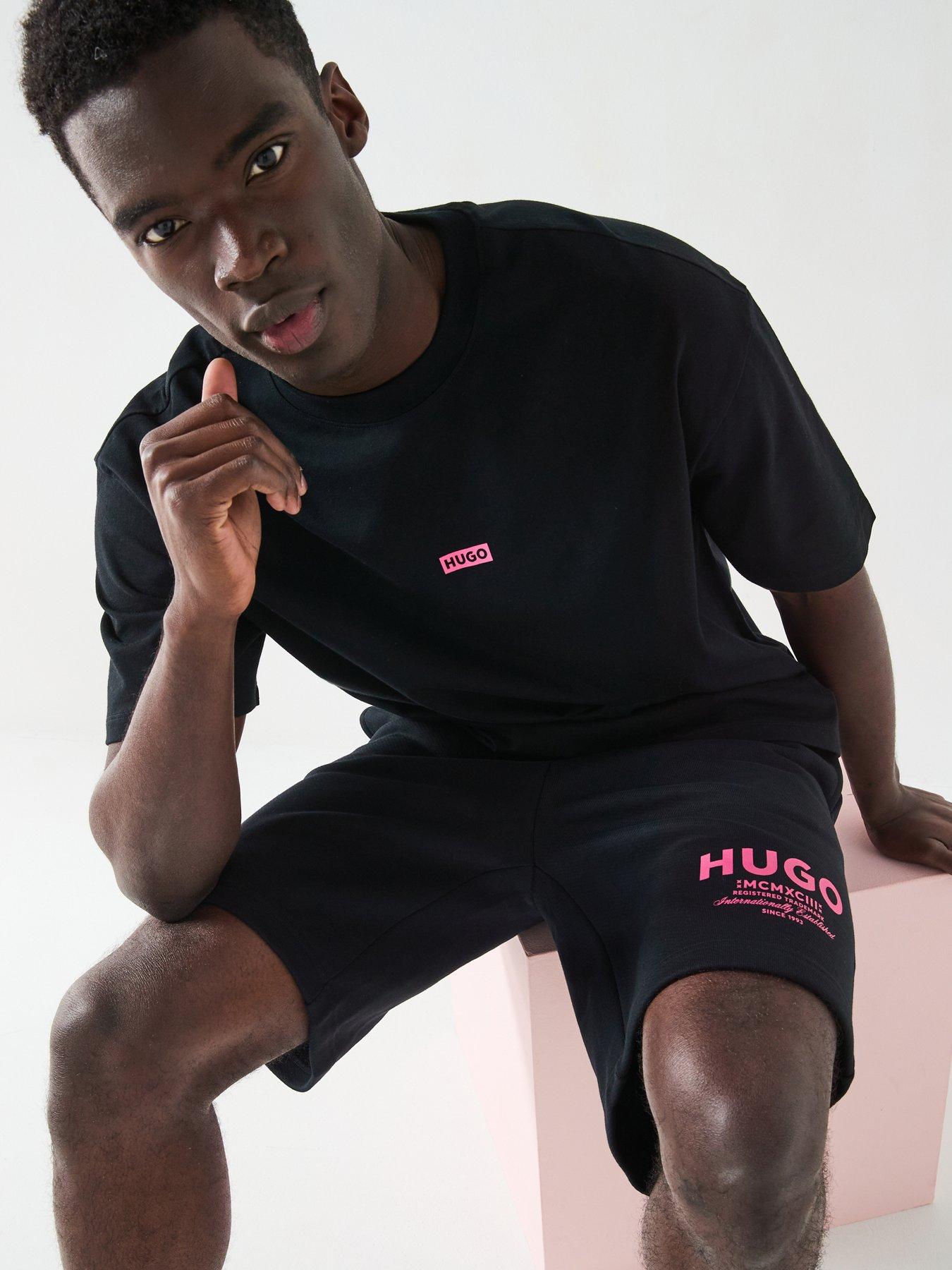 Image 4 of 6 of HUGO Blue Nalono Oversized International Logo T-Shirt - Black