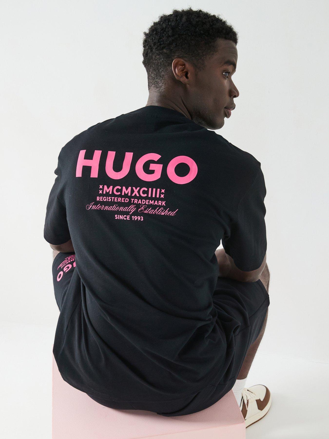Image 5 of 6 of HUGO Blue Nalono Oversized International Logo T-Shirt - Black