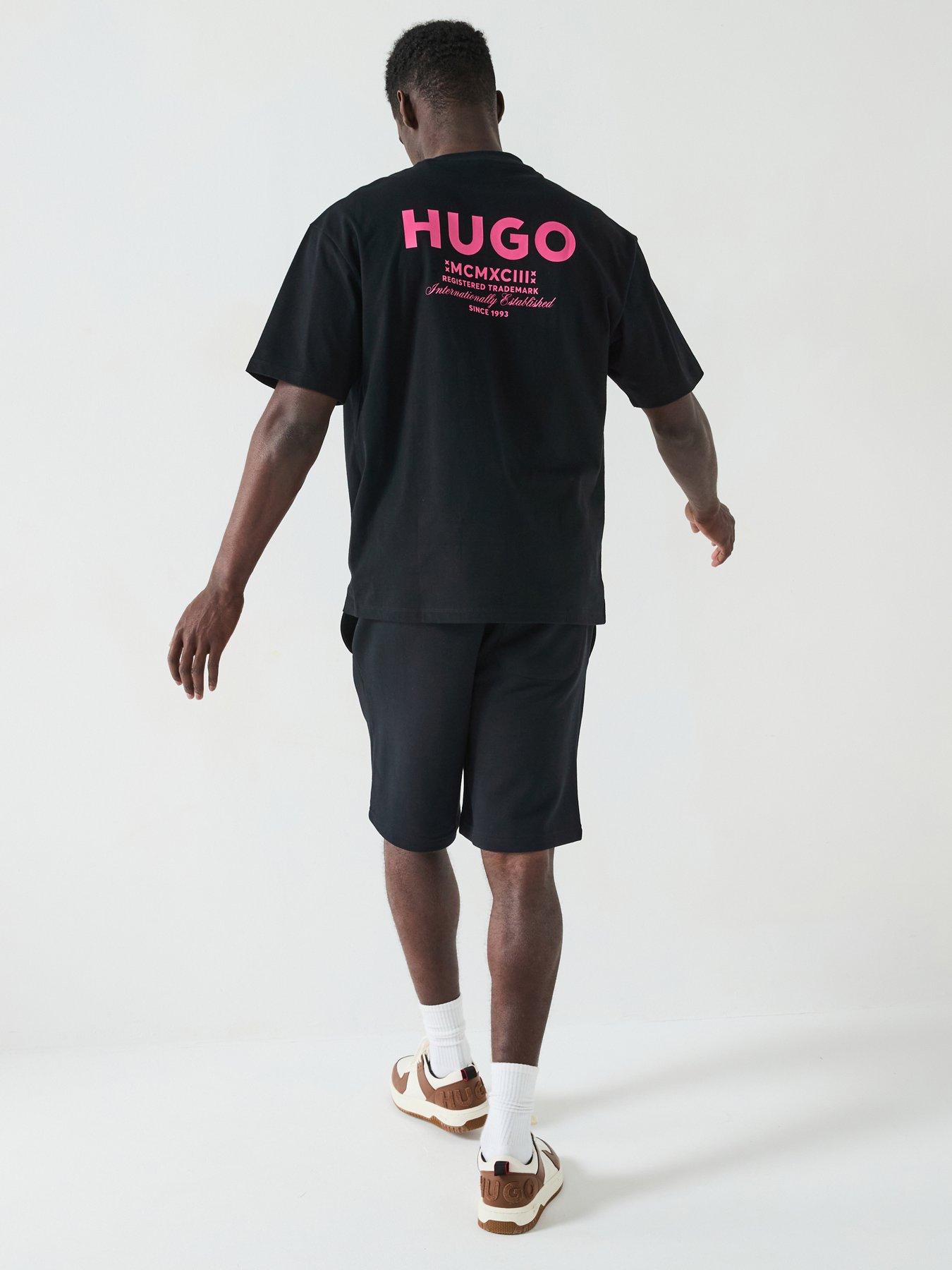 Image 6 of 6 of HUGO Blue Nalono Oversized International Logo T-Shirt - Black