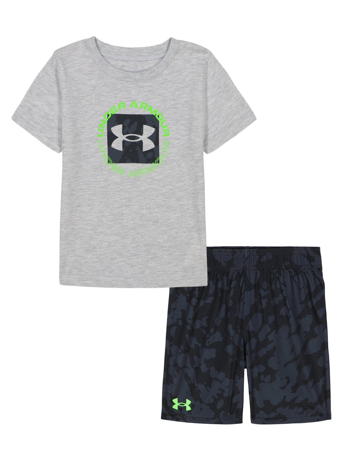 undefined Kids Boys Printed T-Shirt And Short Set - Mod Gray Heather
