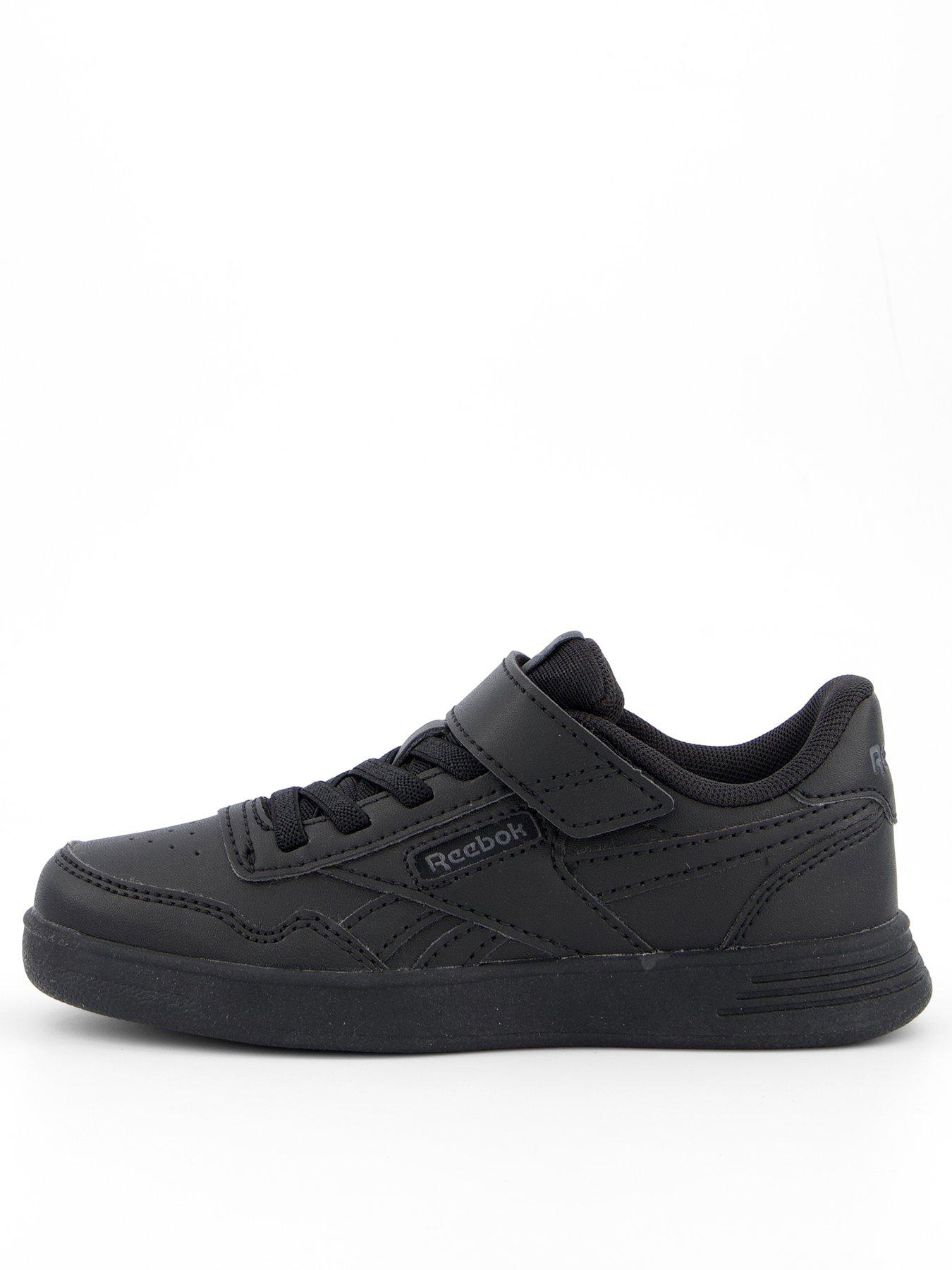 Reebok Kids Court Advance Elastic  &  Top Strap Trainers - Black