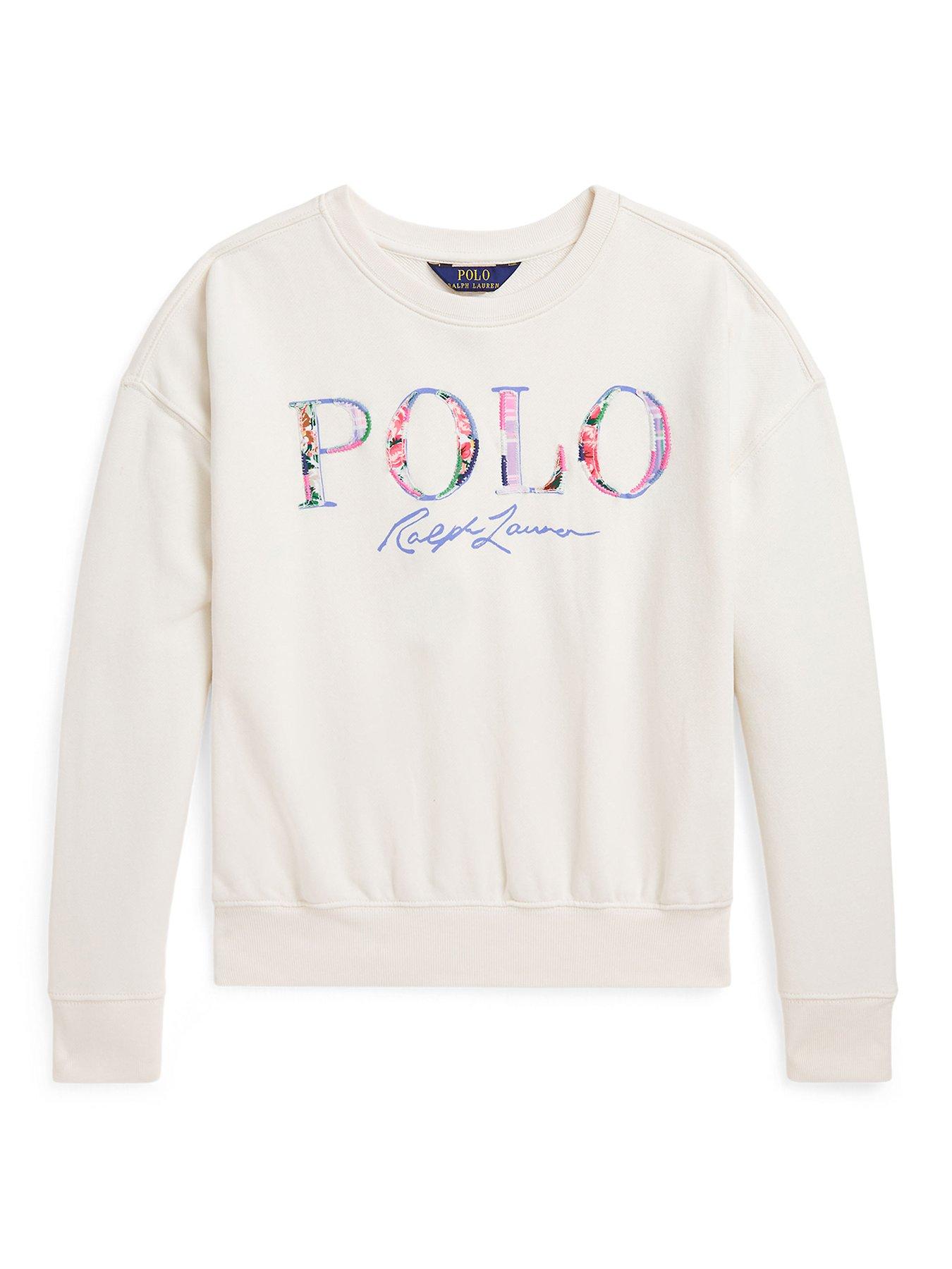 undefined Girls Polo Logo Sweatshirt - Cream