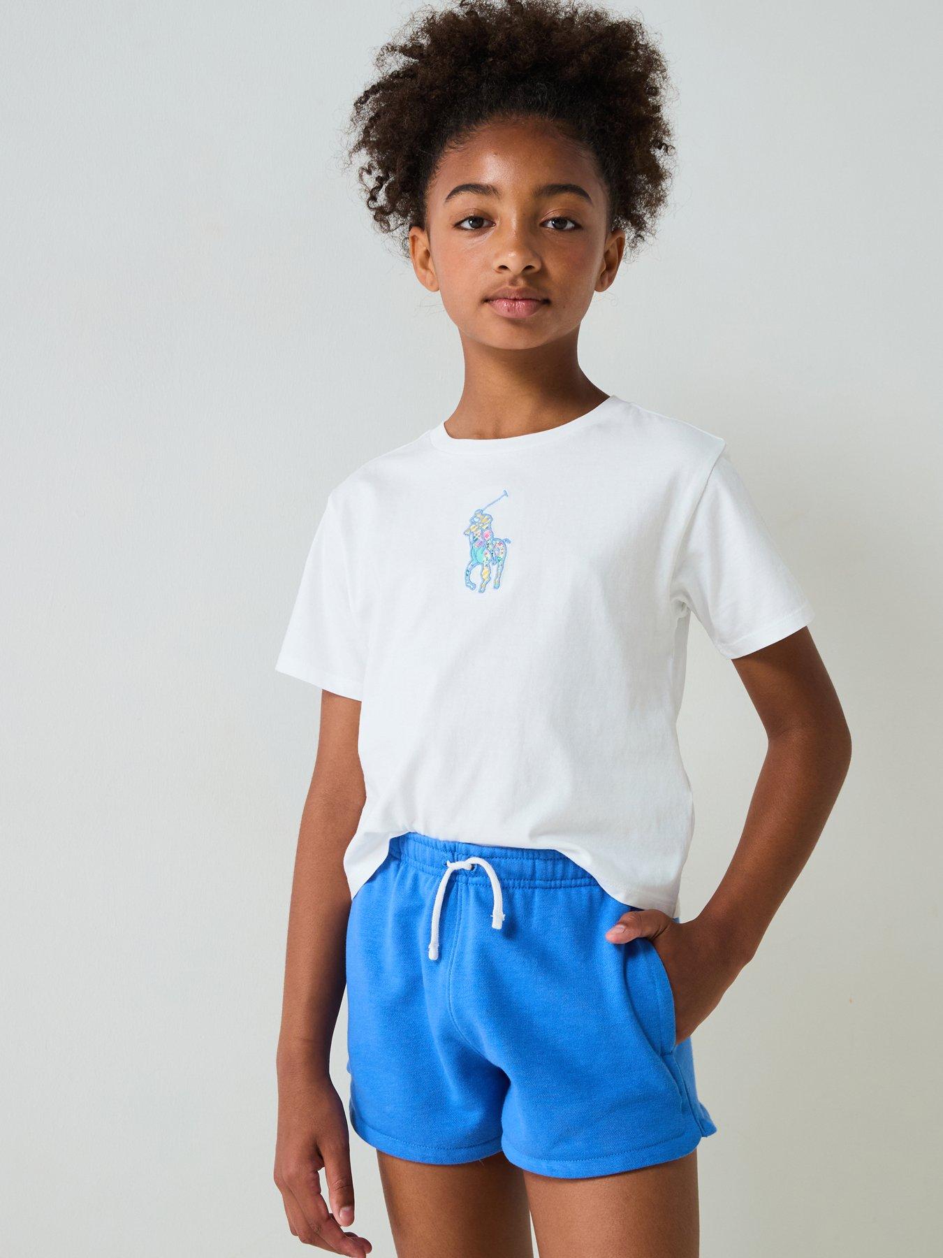 undefined Girls Large Pony Short Sleeve T-Shirt - White