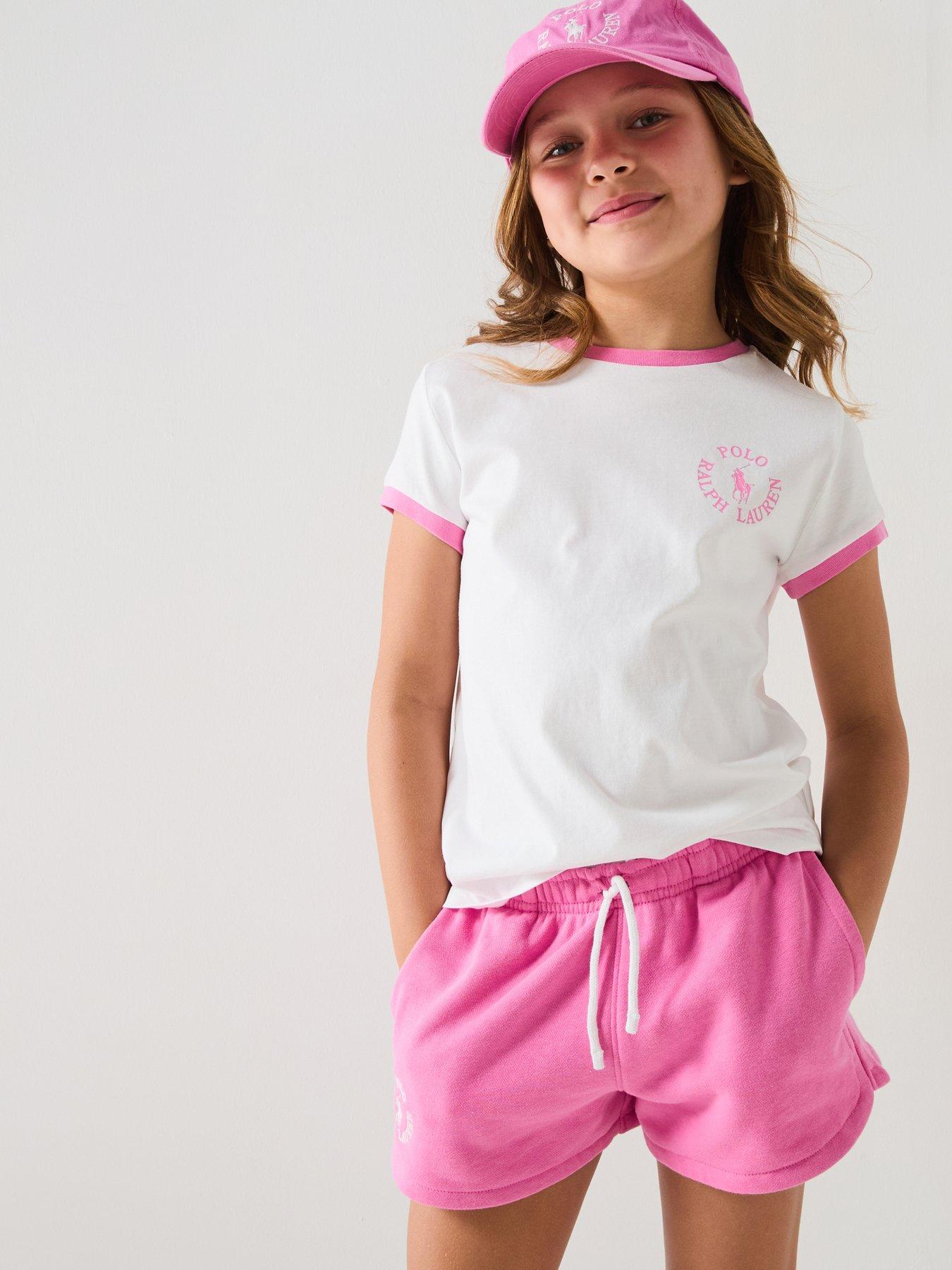 undefined Girls Ringer Short Sleeve T-Shirt - White