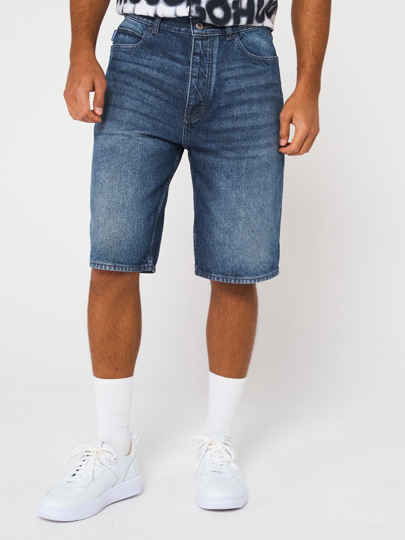 undefined Blue Skate Tapered Denim Shorts - Dark Wash