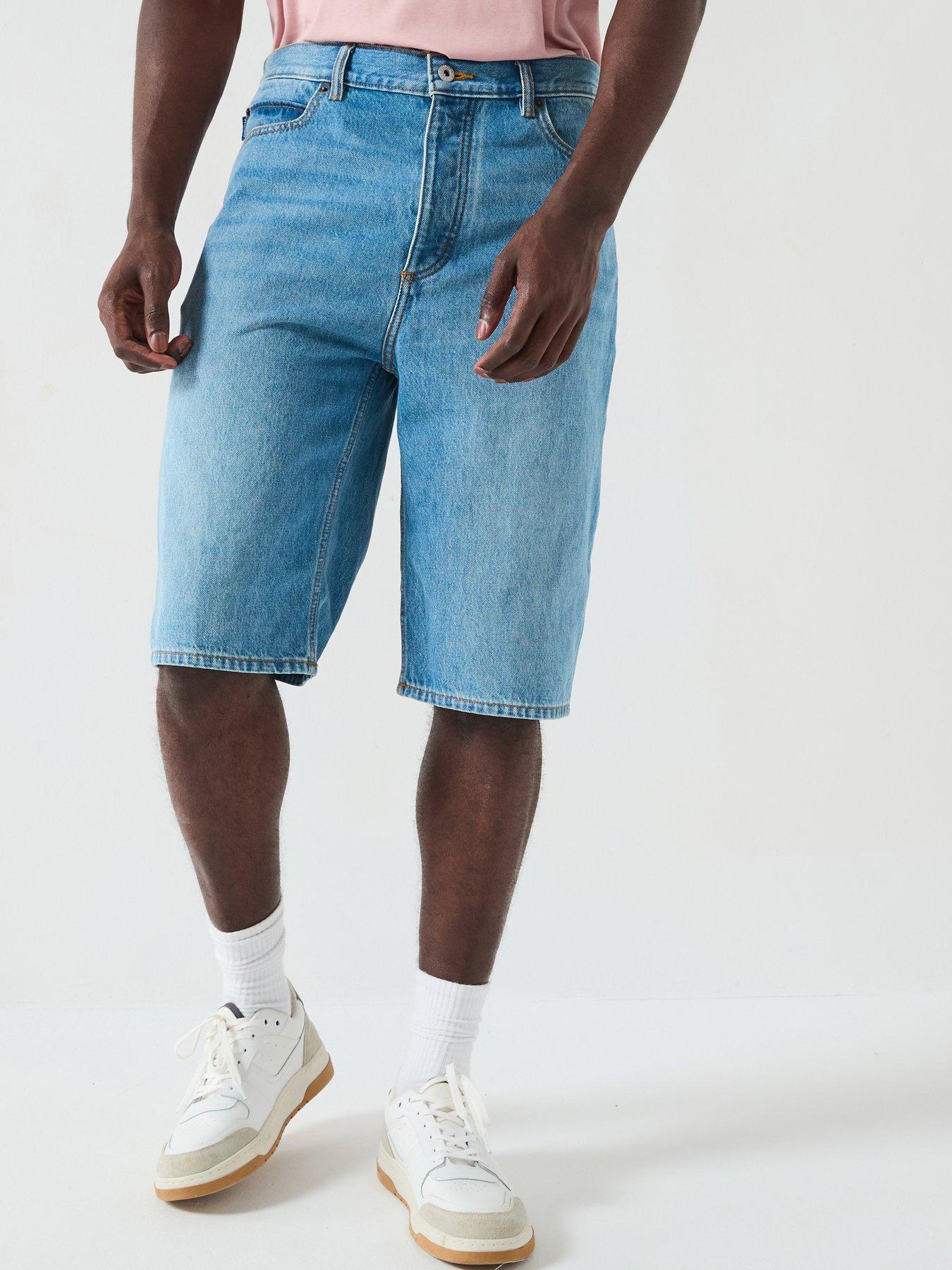 undefined Blue Skate Tapered Denim Shorts - Light Wash