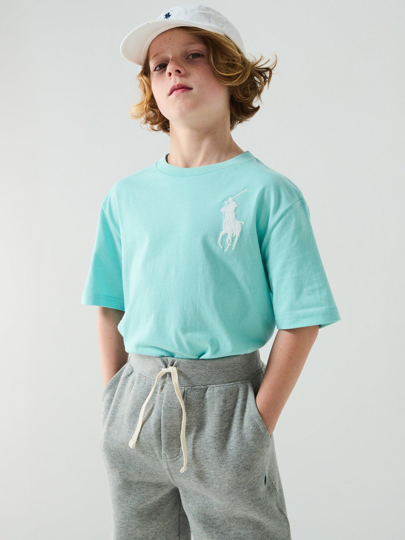 undefined Boys Large Pony Short Sleeve T-shirt - Light Blue