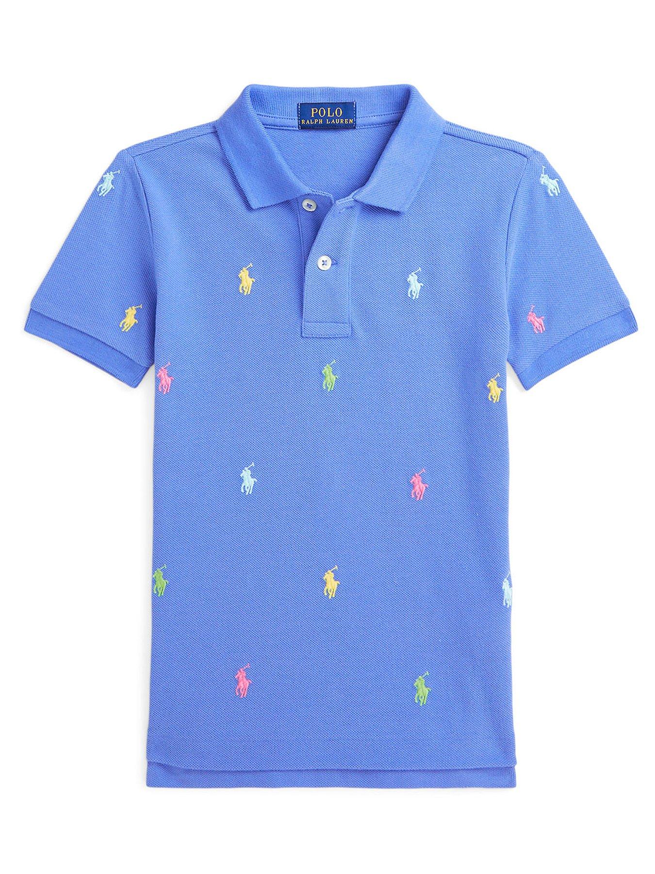 undefined Boys All Over Pony Short Sleeve  Polo Shirt - Blue