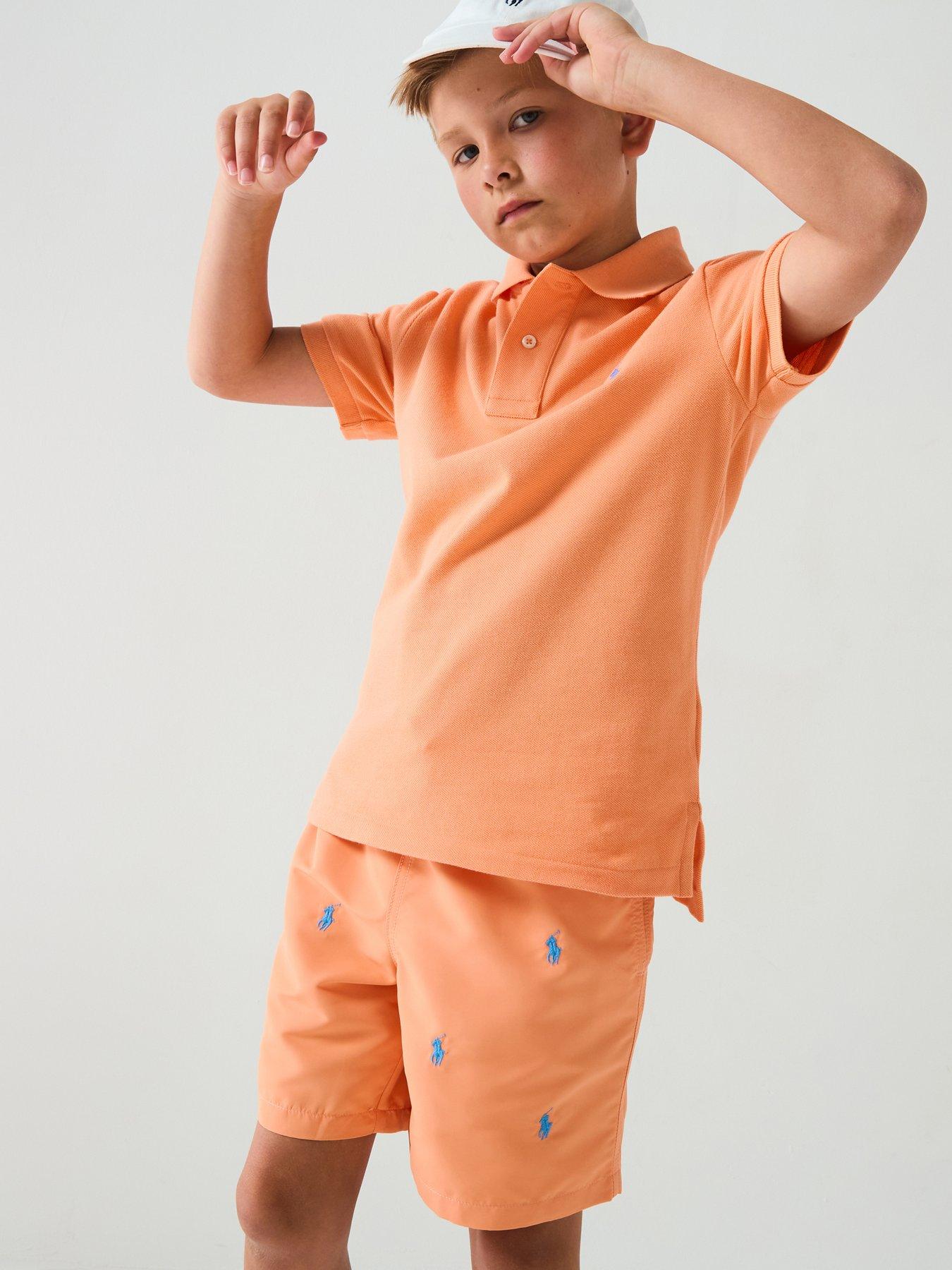 undefined Boys Slim Short Sleeve Polo Shirt - Orange