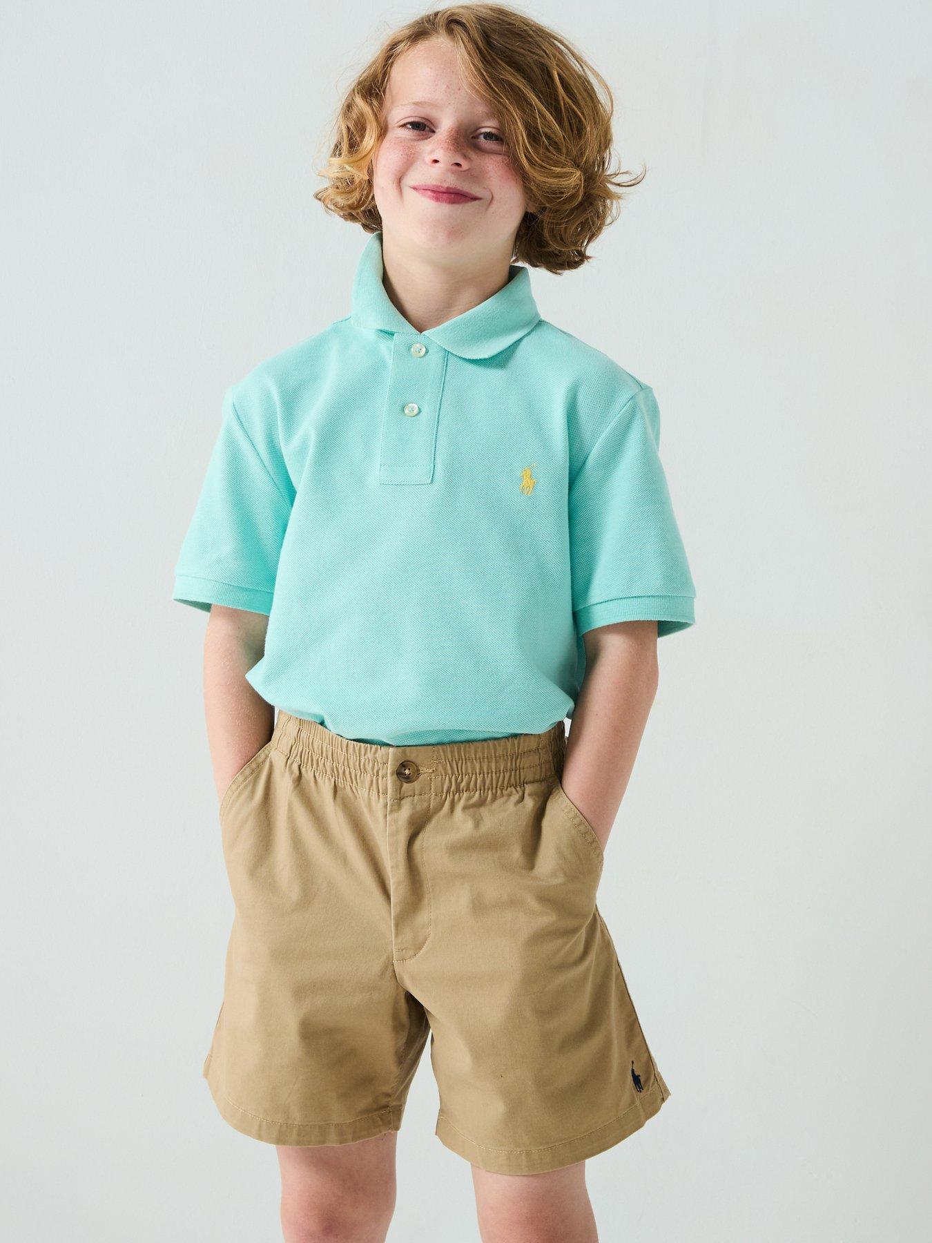 undefined Boys Slim Short Sleeve Polo Shirt - Light Blue