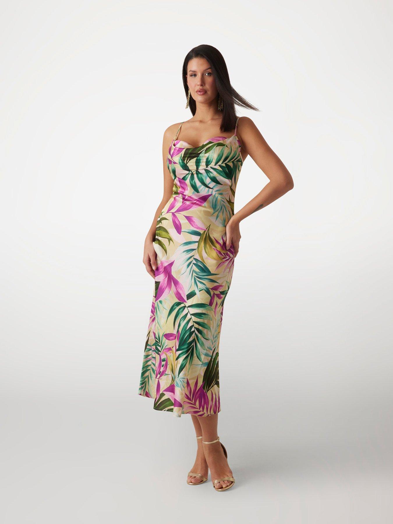 Guess New Akilina Satin Slip Midi Dress - Green