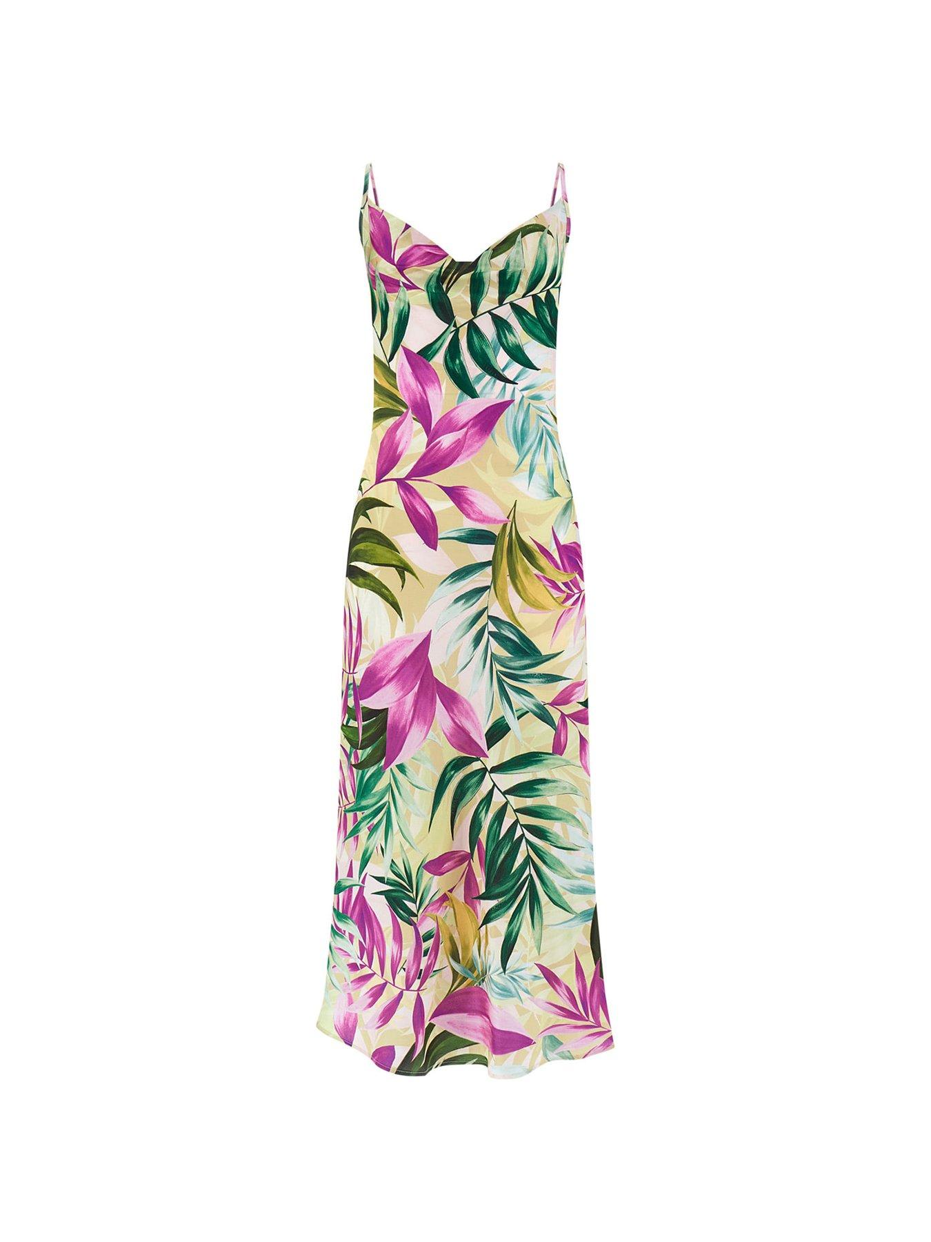 Hollister Co. DROP WAIST MIDI DRESS - Vestito casual - pastry/blu scuro