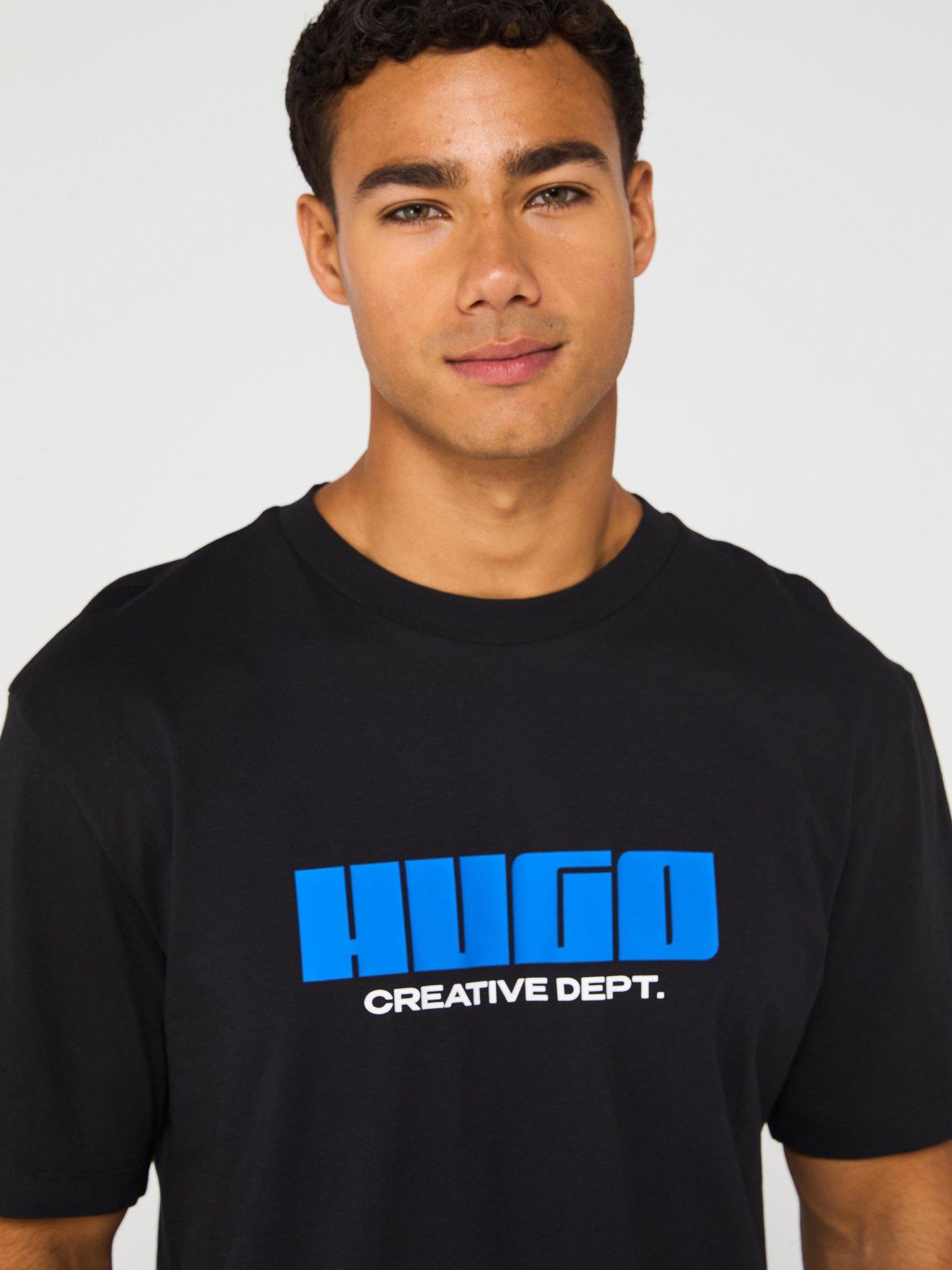 Image 4 of 4 of HUGO Blue Newromi Creative Dept Logo T-Shirt - Black