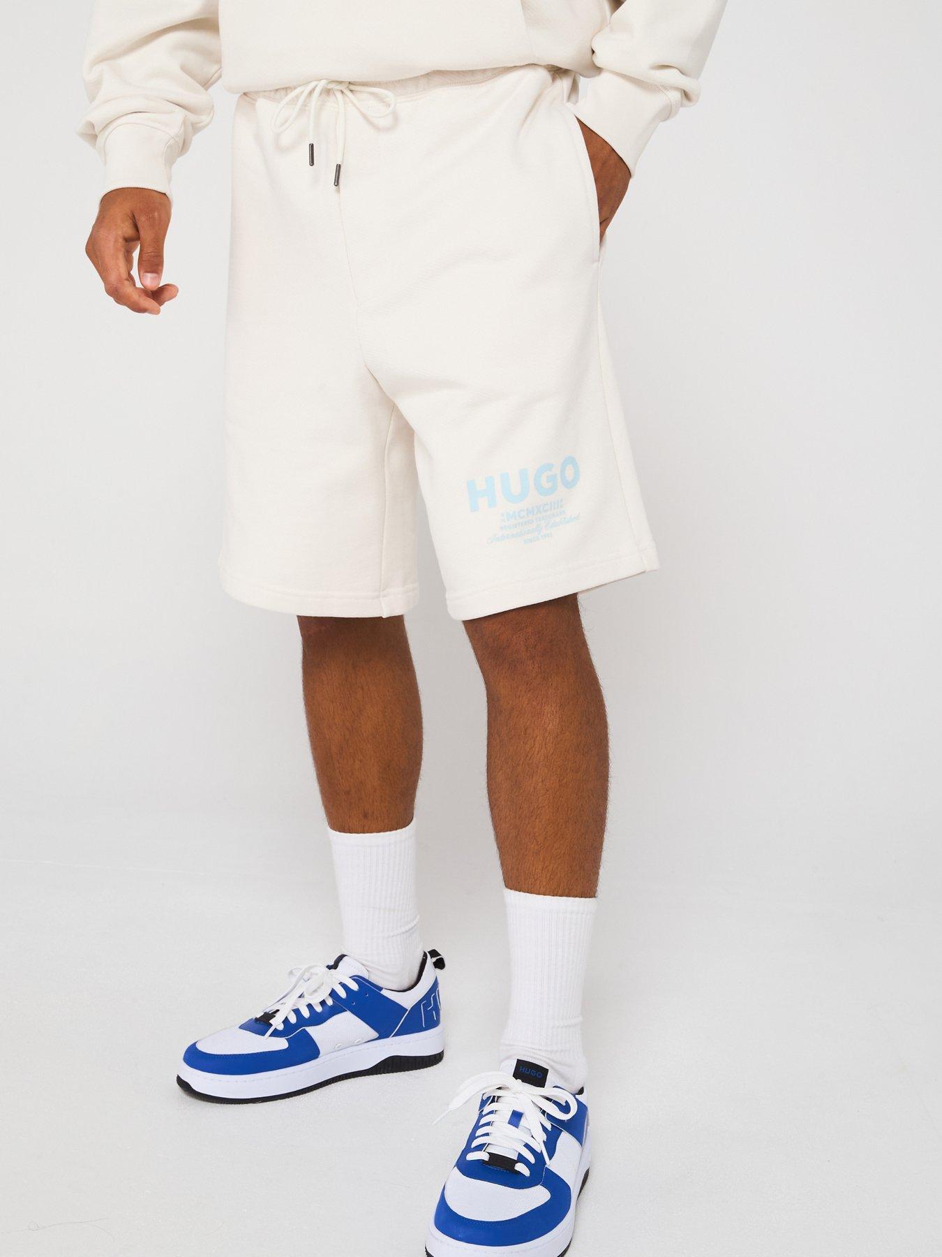 undefined Blue Nomario Oversized International Logo Jersey Shorts - White
